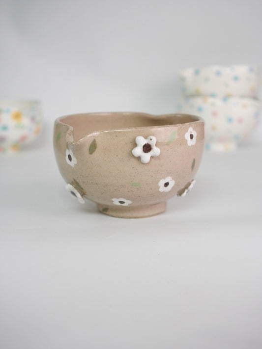 earthen blossom  matcha bowl