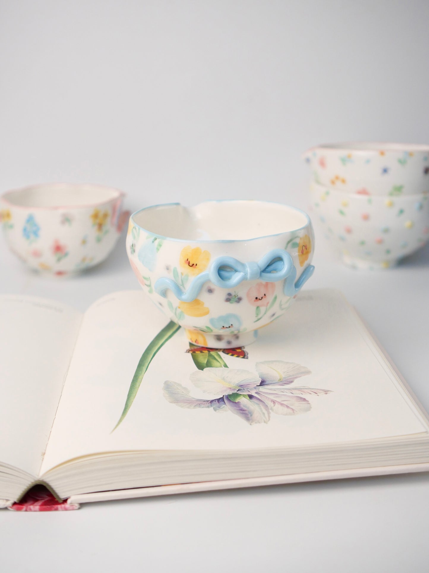 blue ribbon tulip matcha bowl