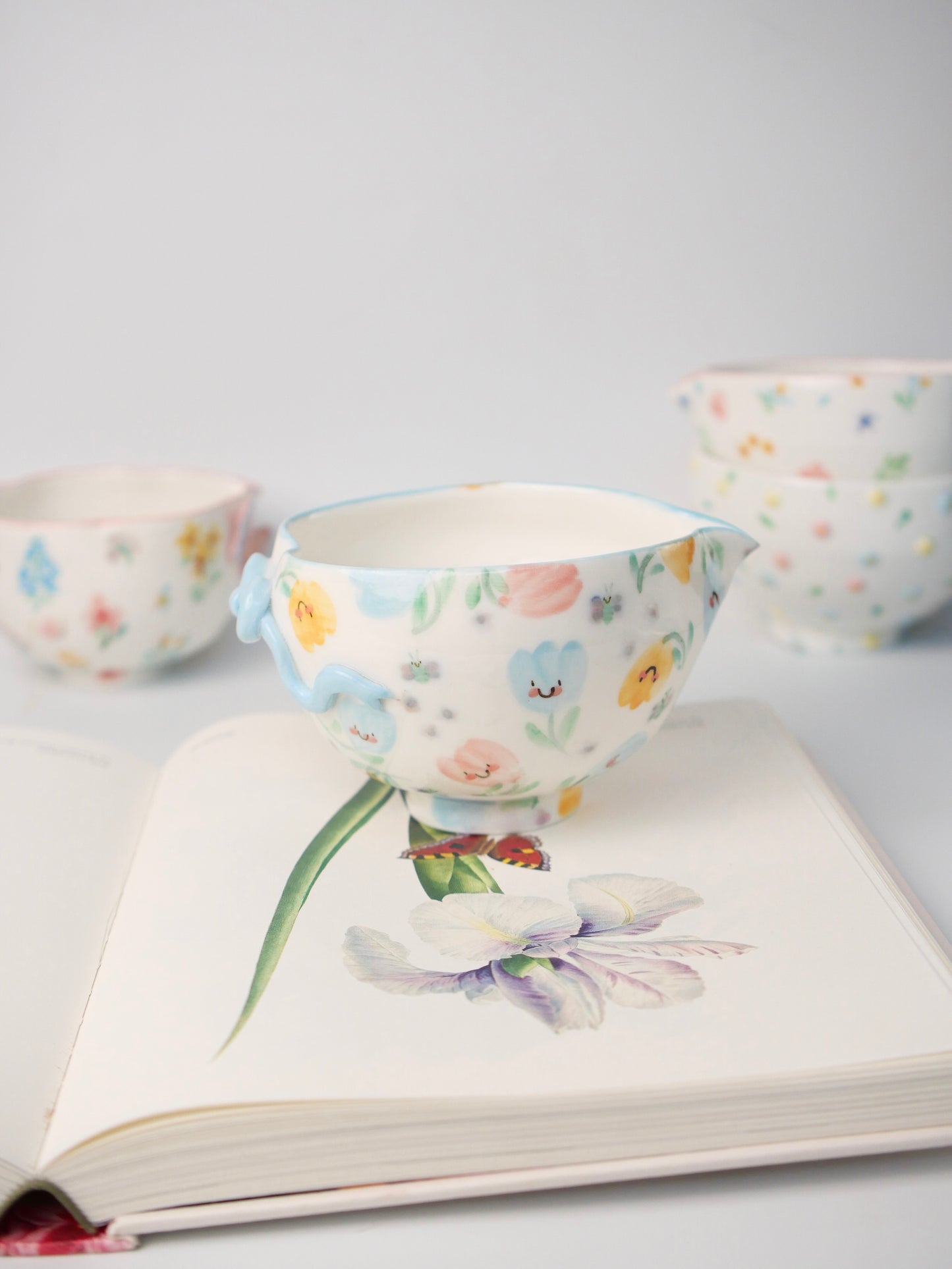 blue ribbon tulip matcha bowl