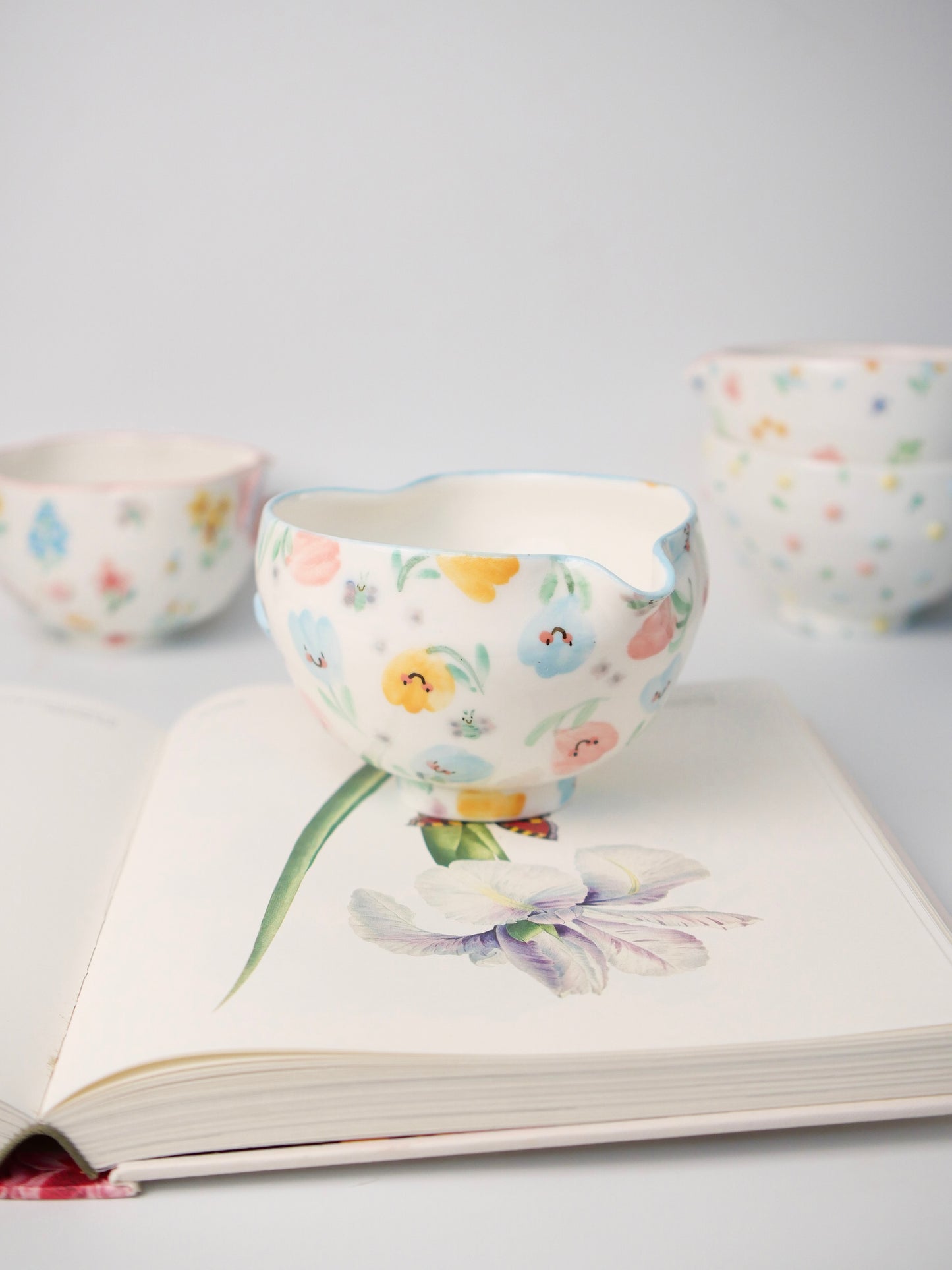 blue ribbon tulip matcha bowl