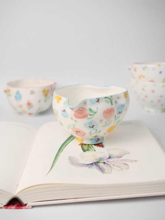 blue ribbon tulip matcha bowl