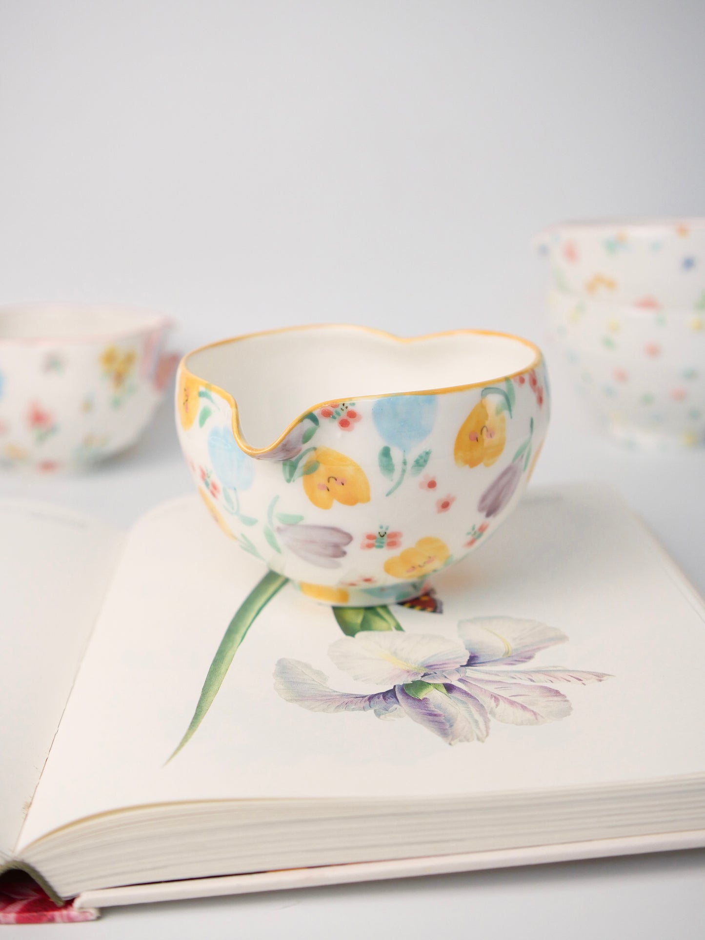 yellow ribbon tulip matcha bowl