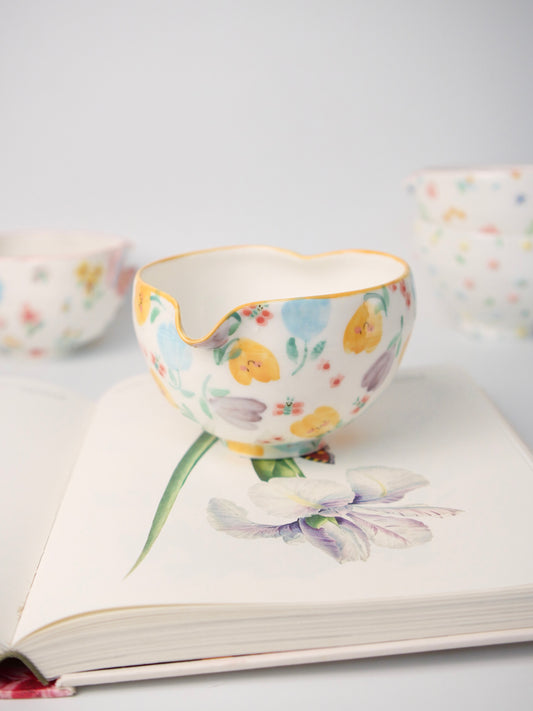 yellow ribbon tulip matcha bowl