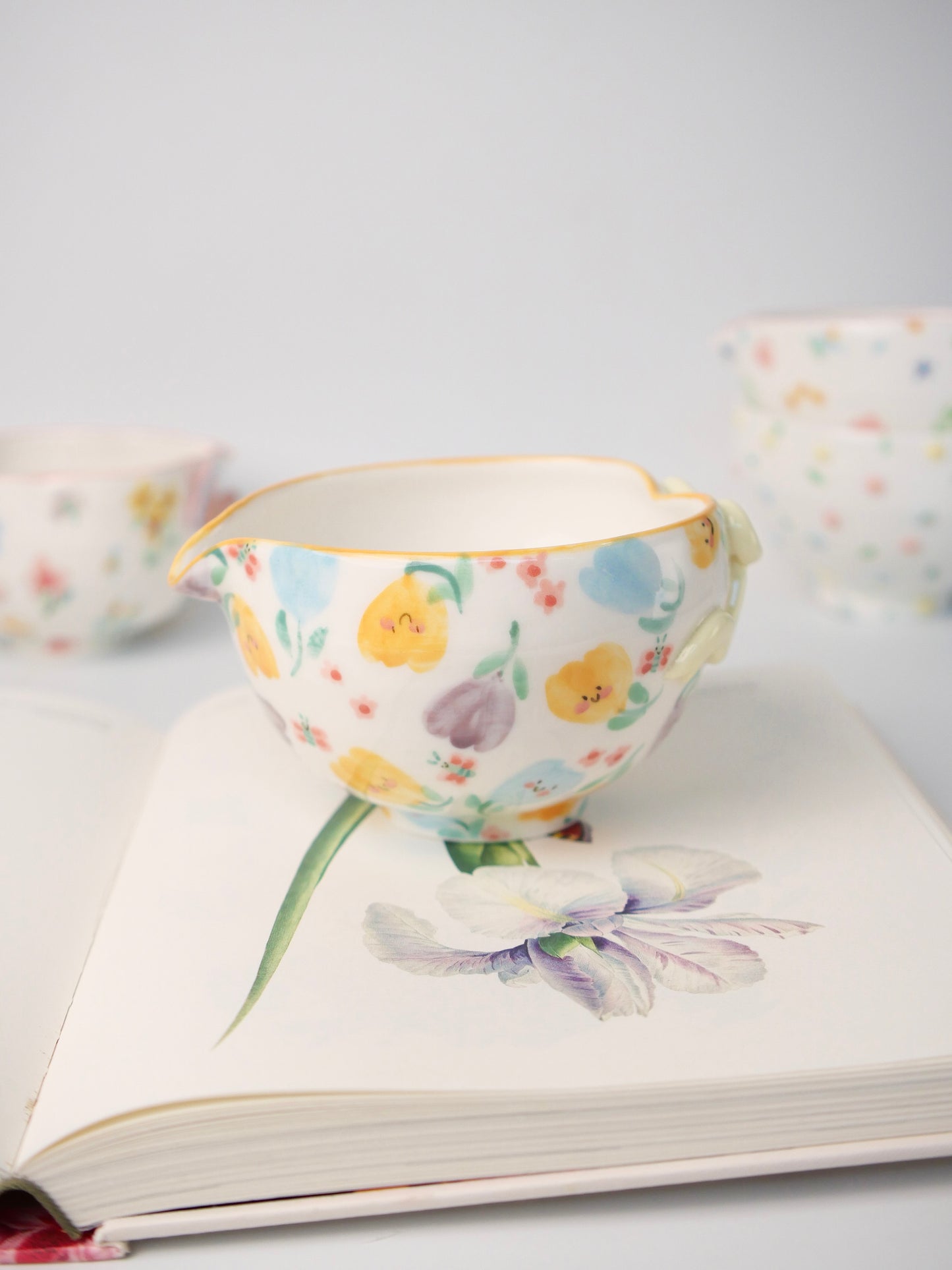 yellow ribbon tulip matcha bowl