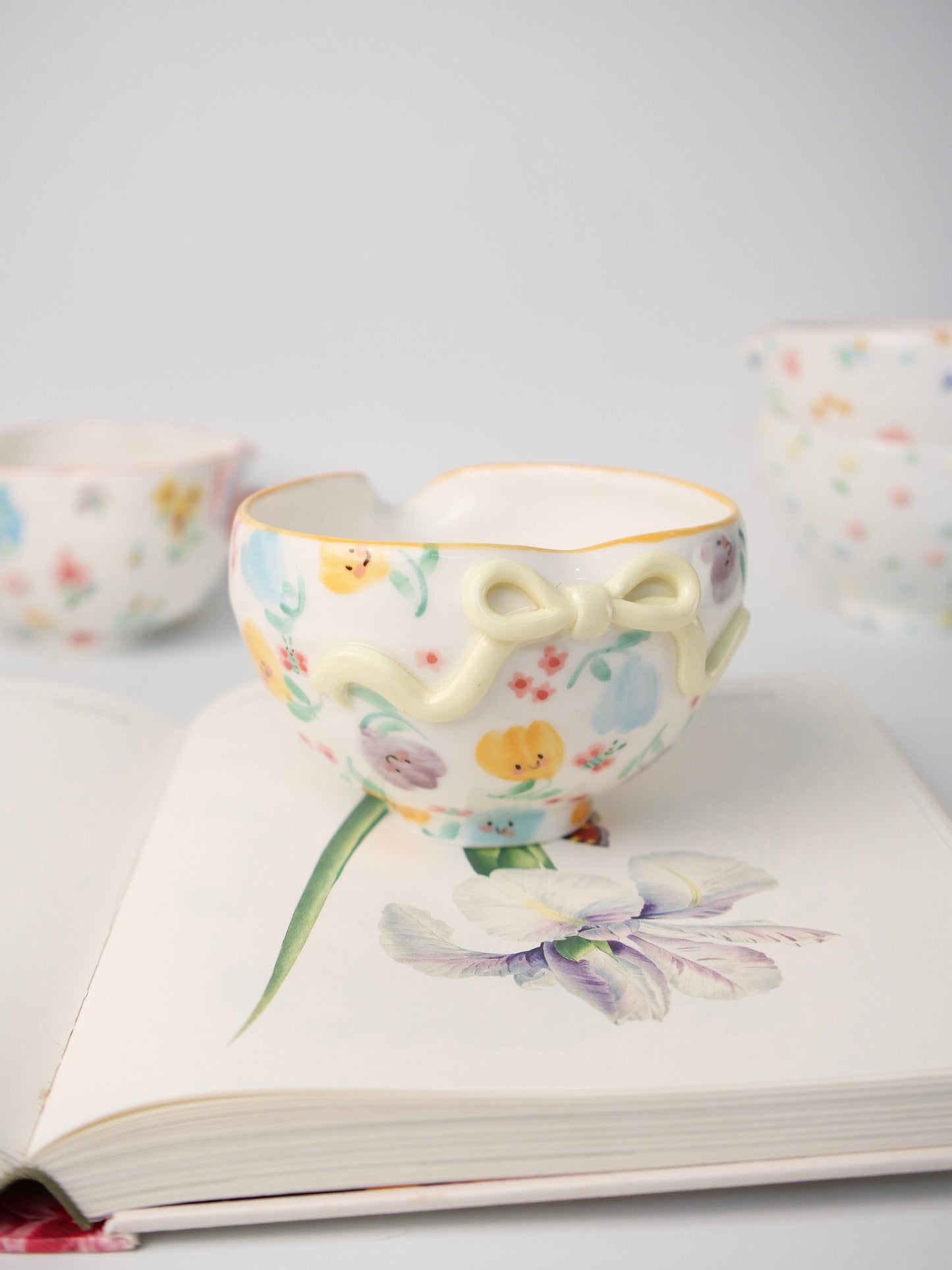 yellow ribbon tulip matcha bowl