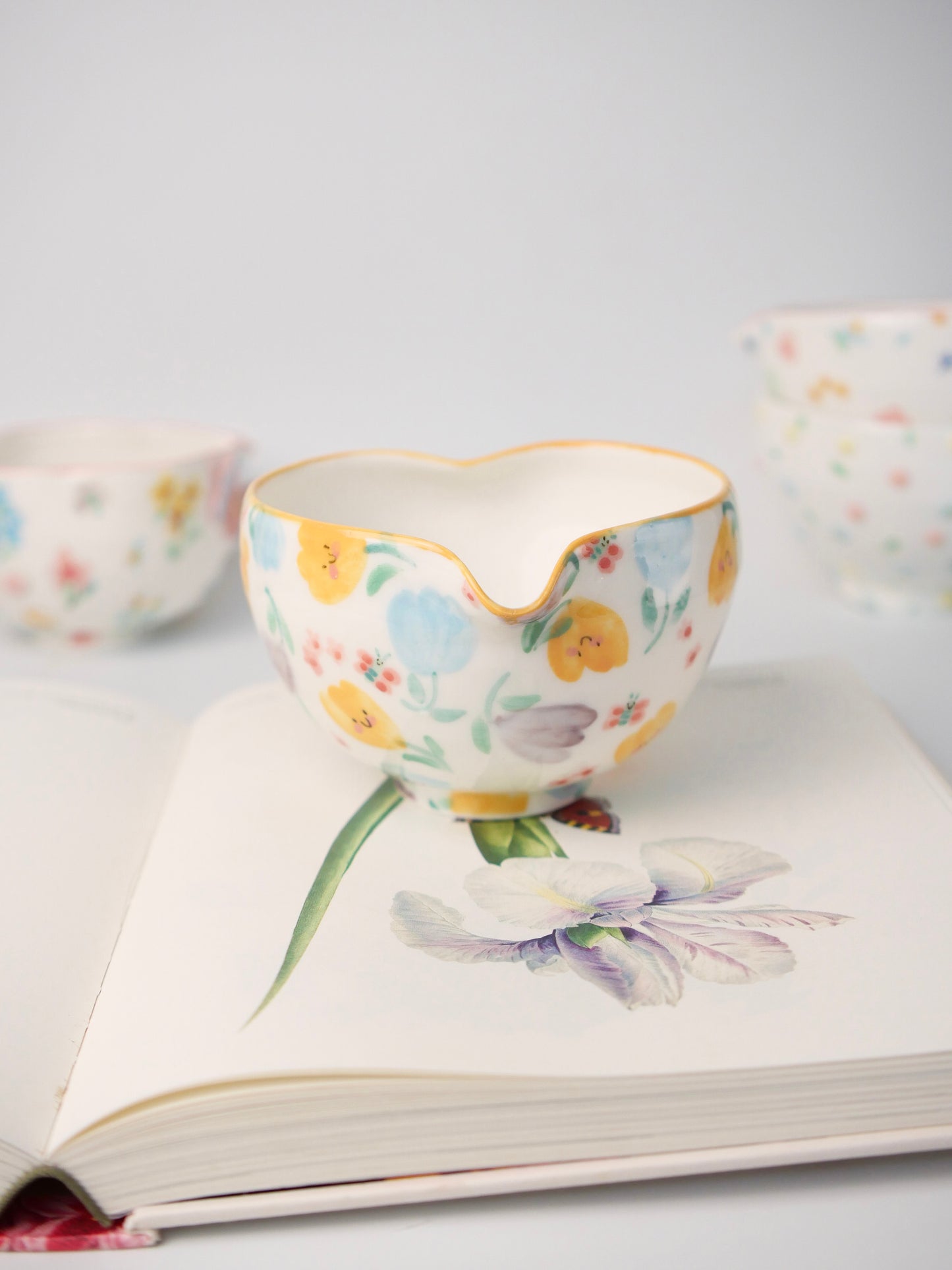 yellow ribbon tulip matcha bowl