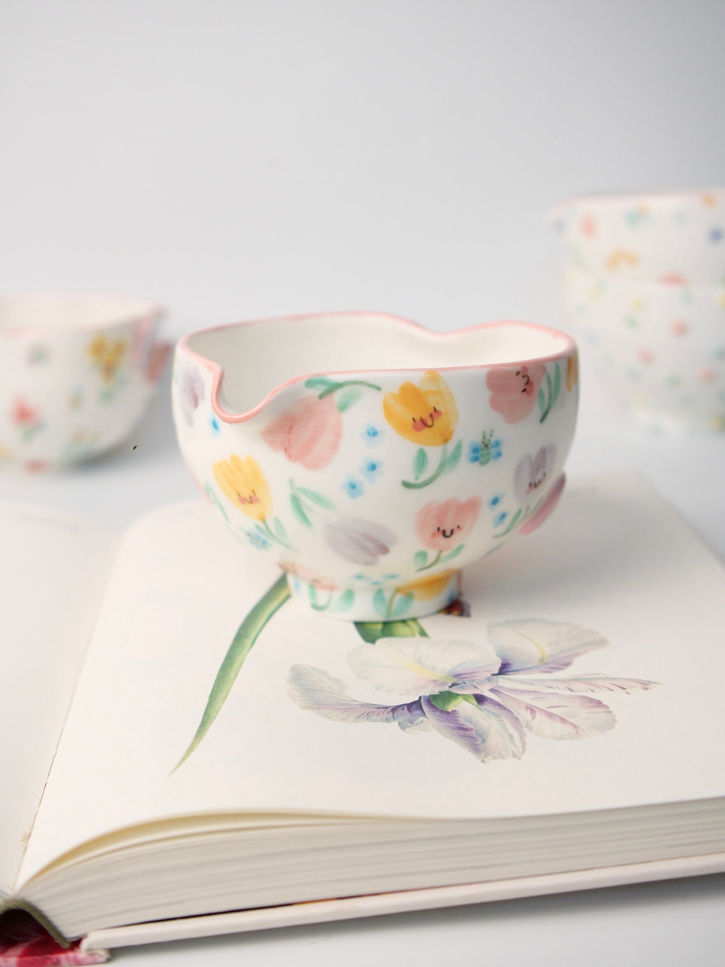 blushing tulip matcha bowl