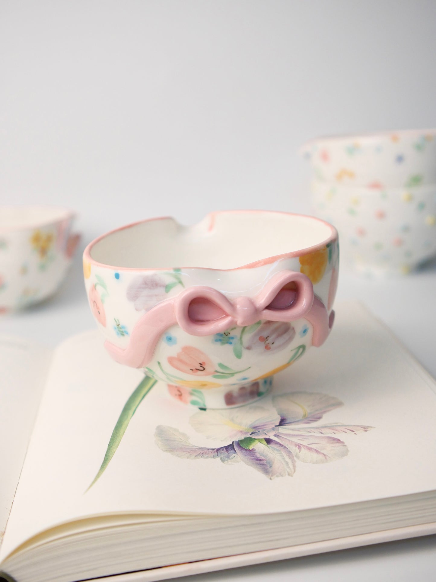 blushing tulip matcha bowl