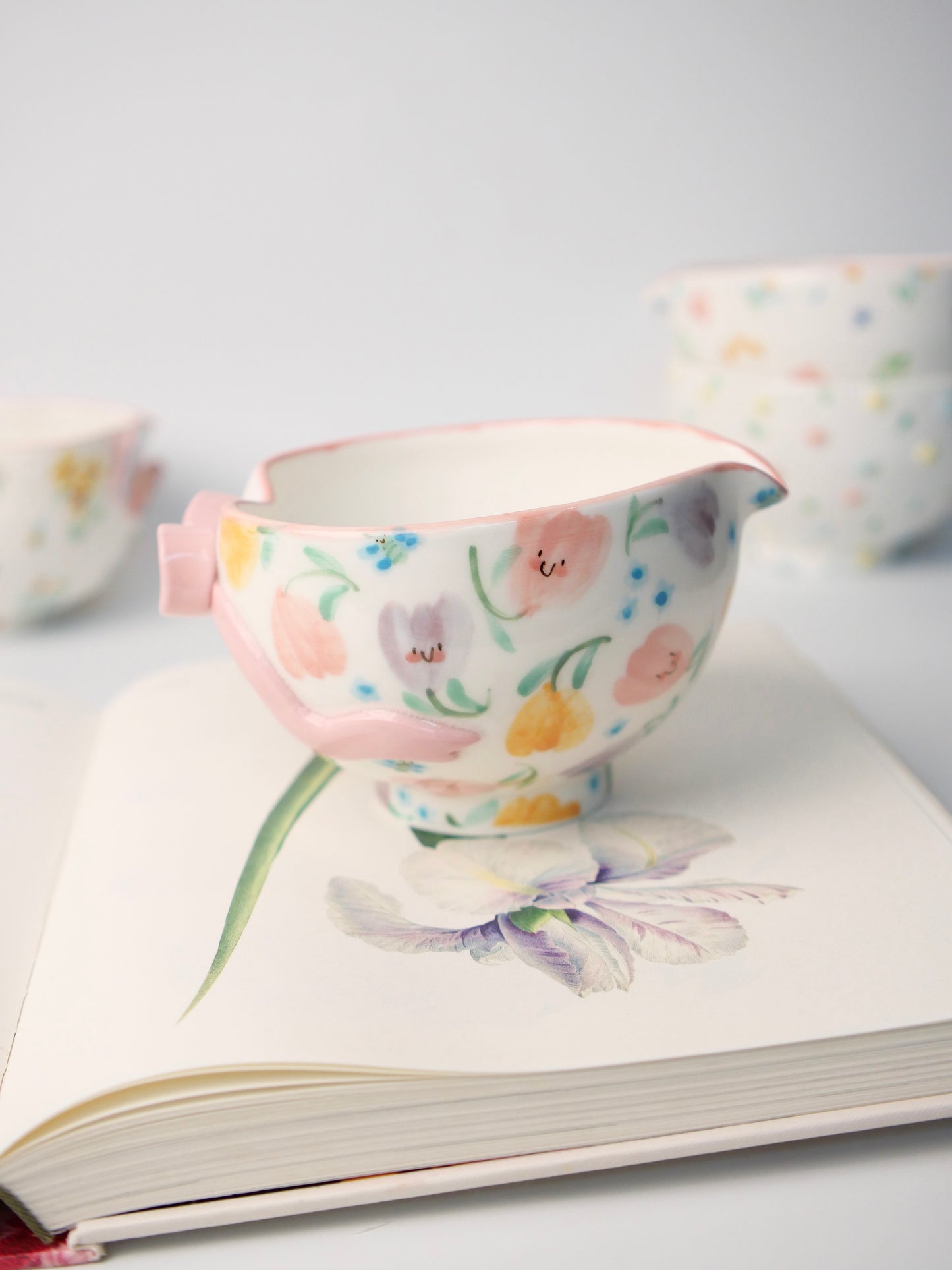 blushing tulip matcha bowl