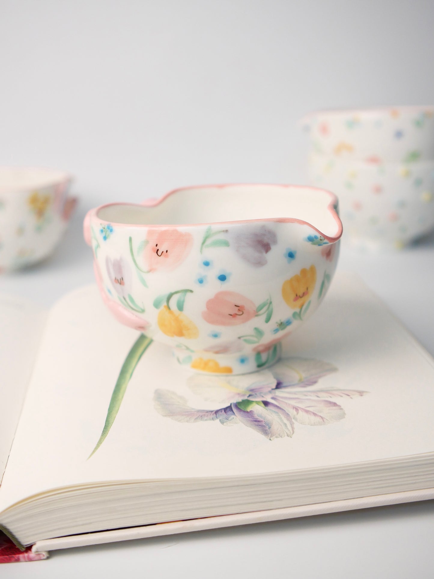 blushing tulip matcha bowl