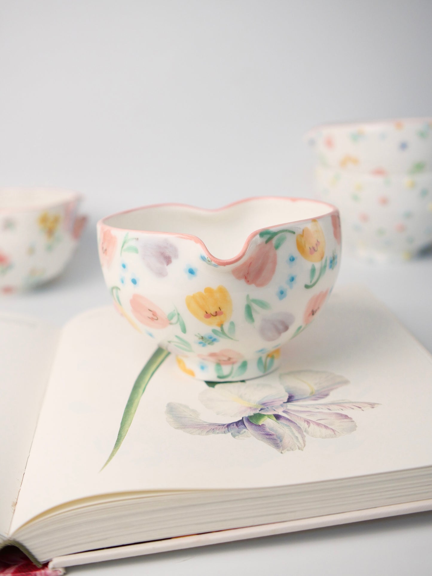 blushing tulip matcha bowl