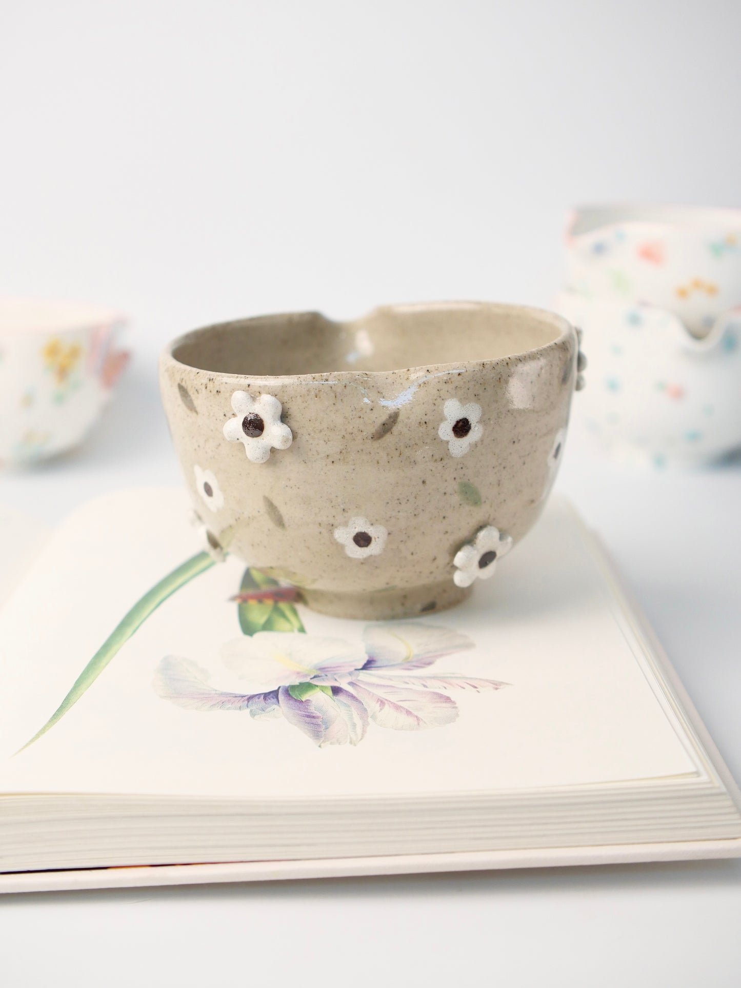 earthen blossom matcha bowl