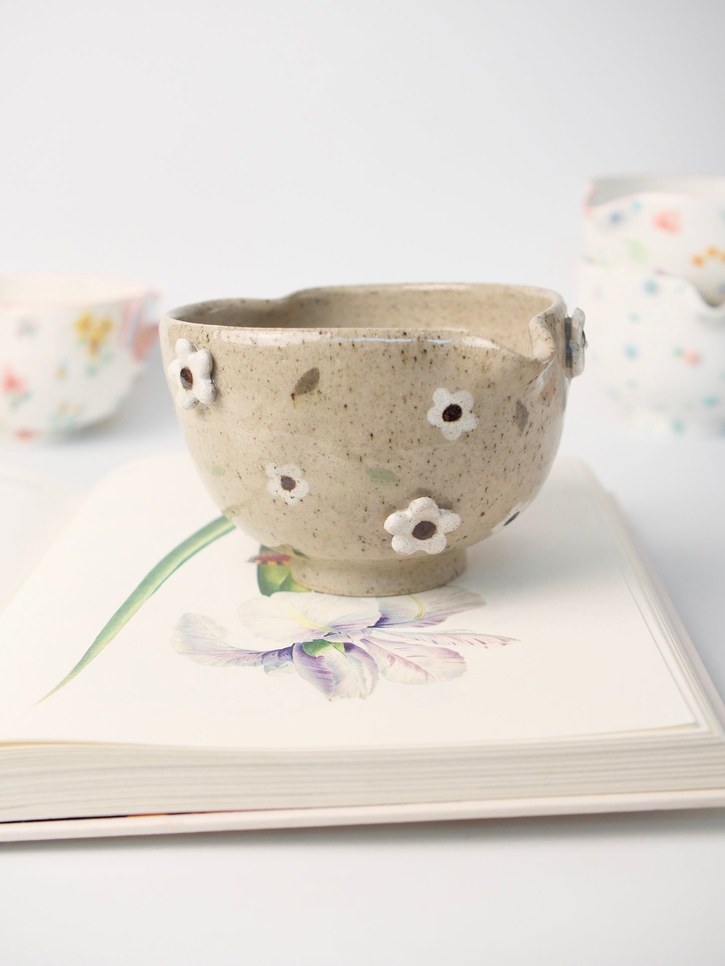 earthen blossom matcha bowl