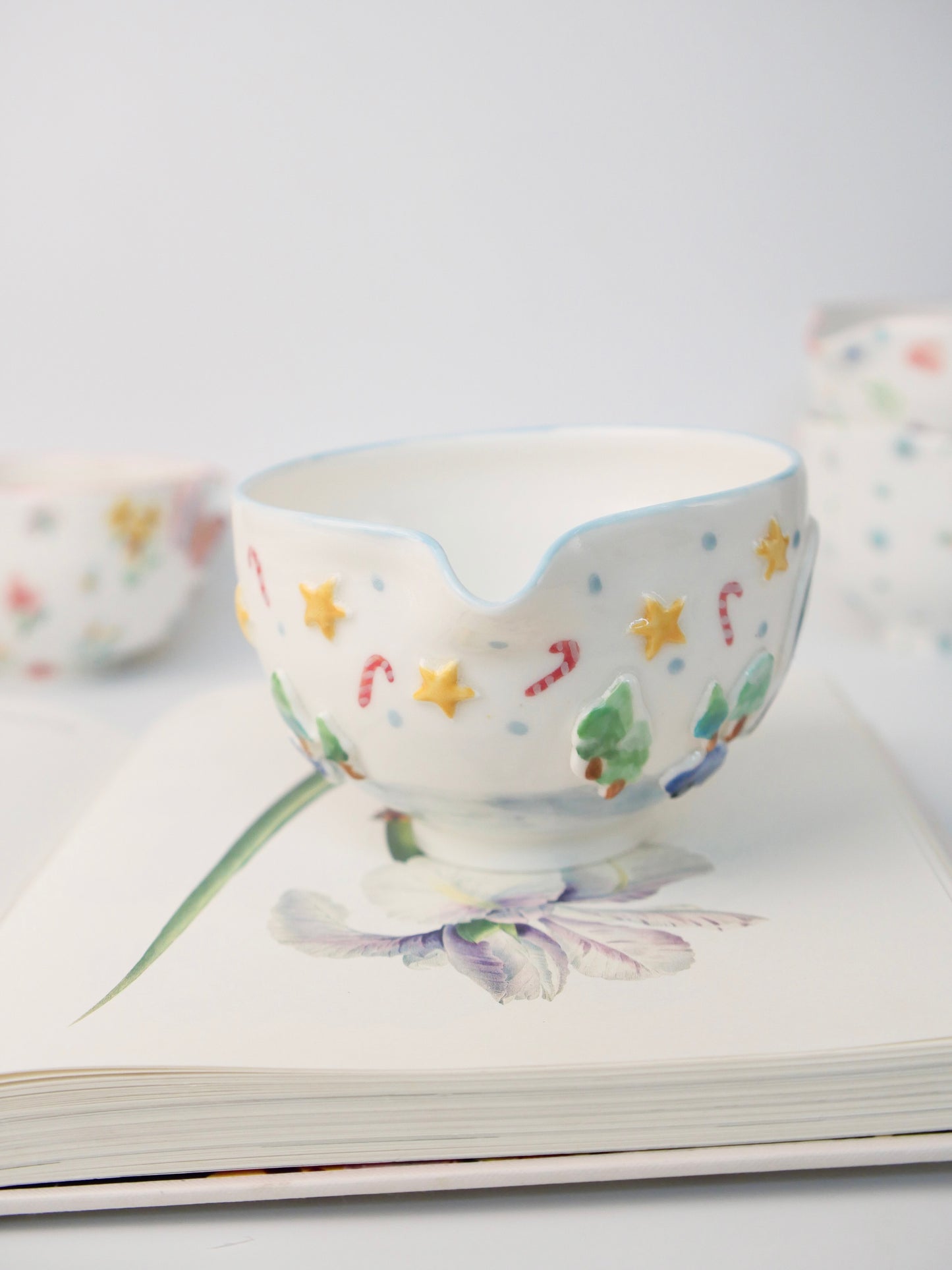 snowy globe matcha bowl