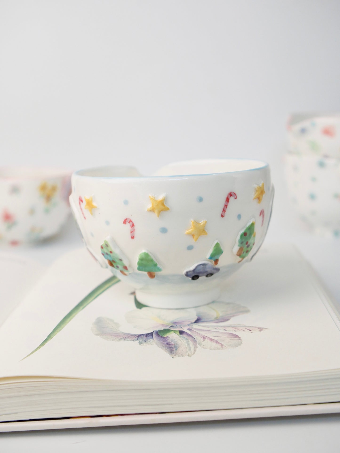 snowy globe matcha bowl