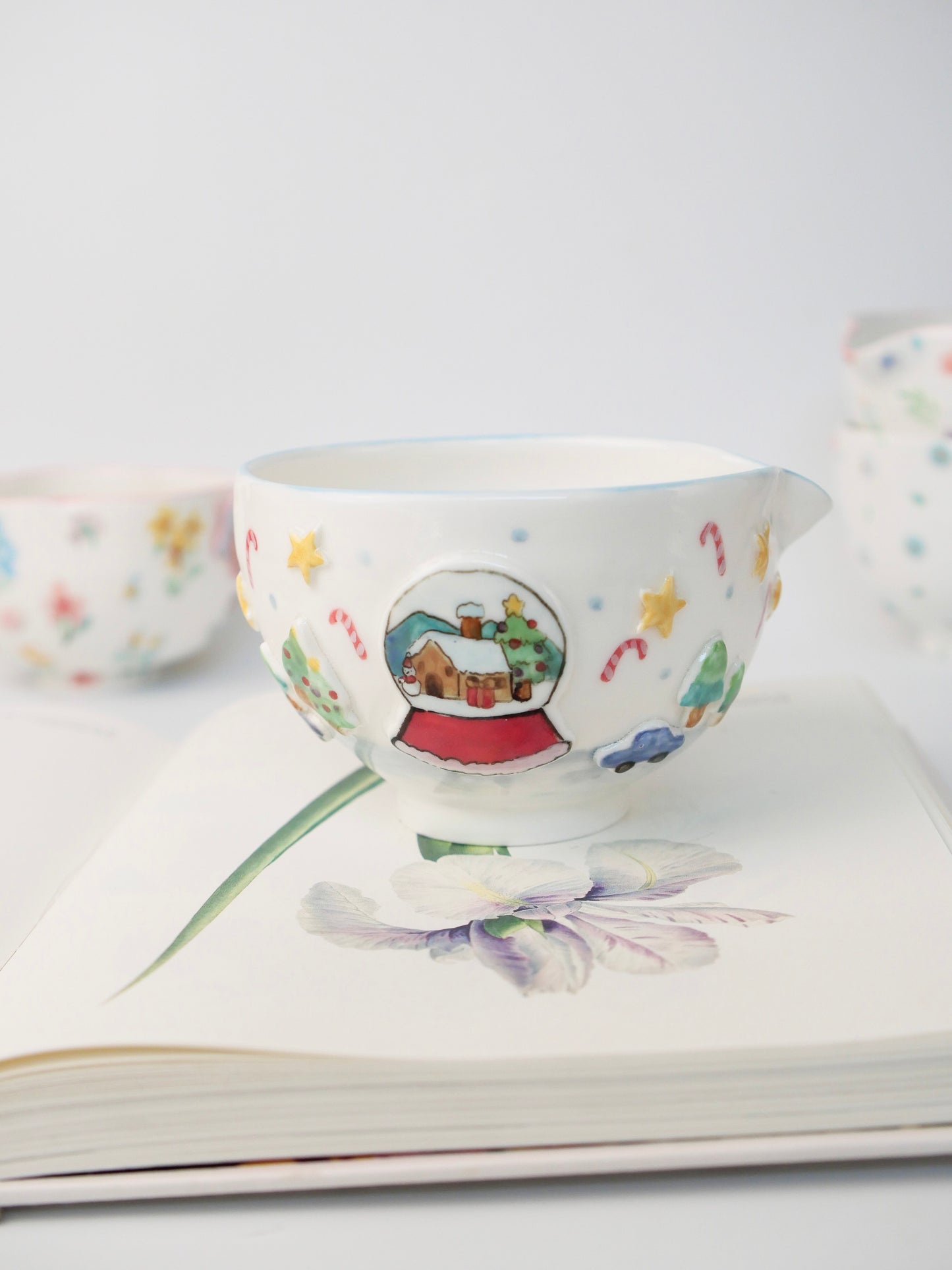 snowy globe matcha bowl