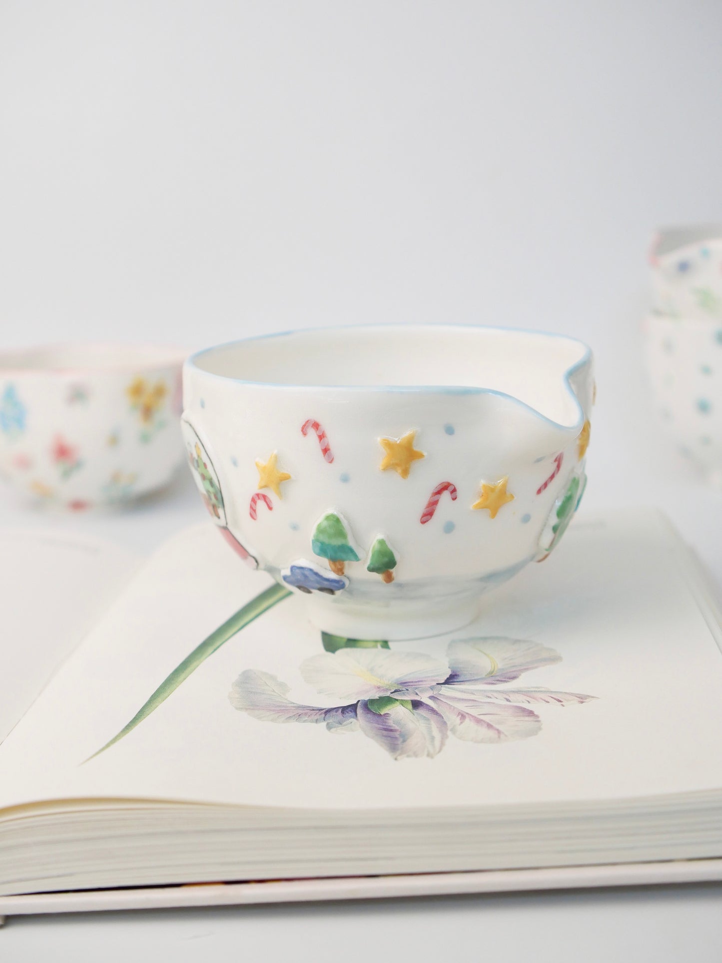 snowy globe matcha bowl