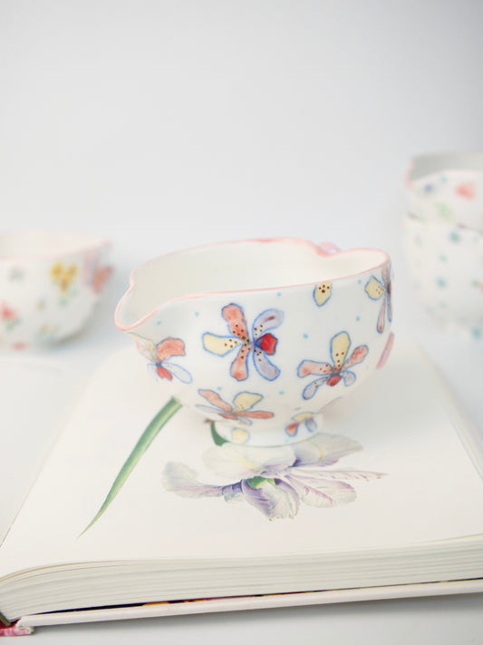 pink orchid matcha bowl