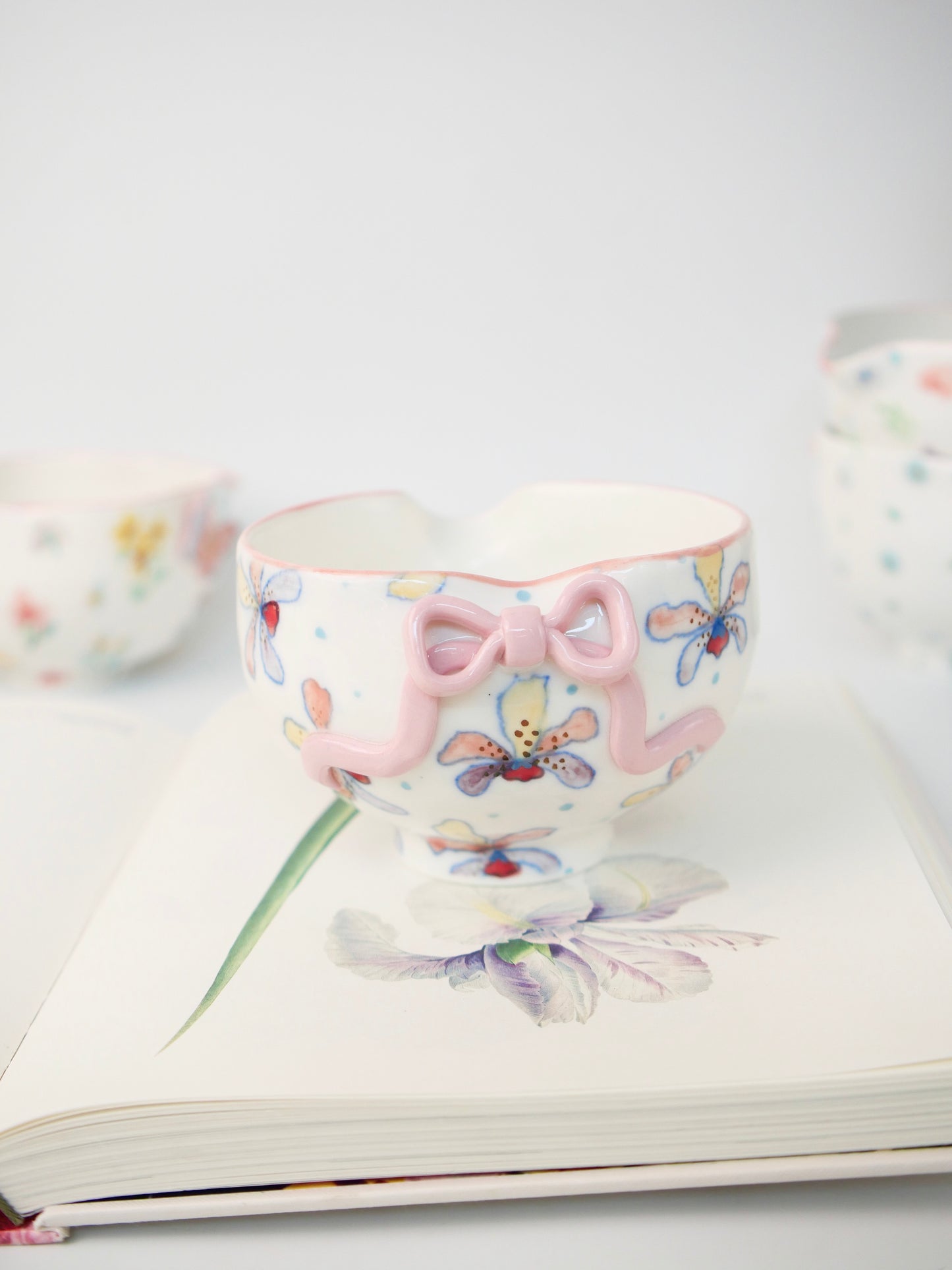 pink orchid matcha bowl