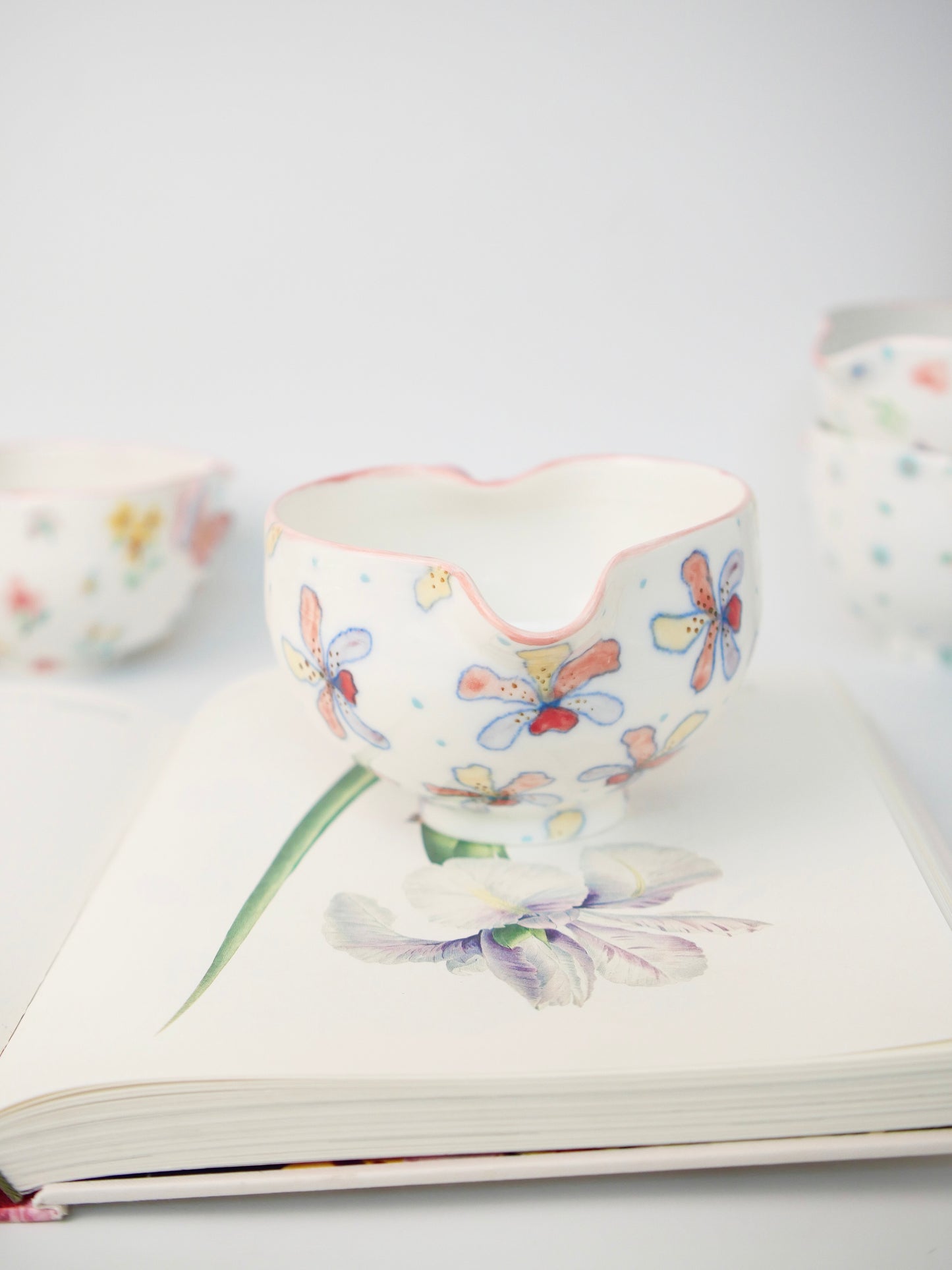 pink orchid matcha bowl