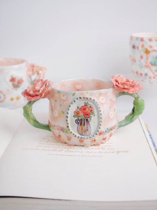 Peony bliss mug