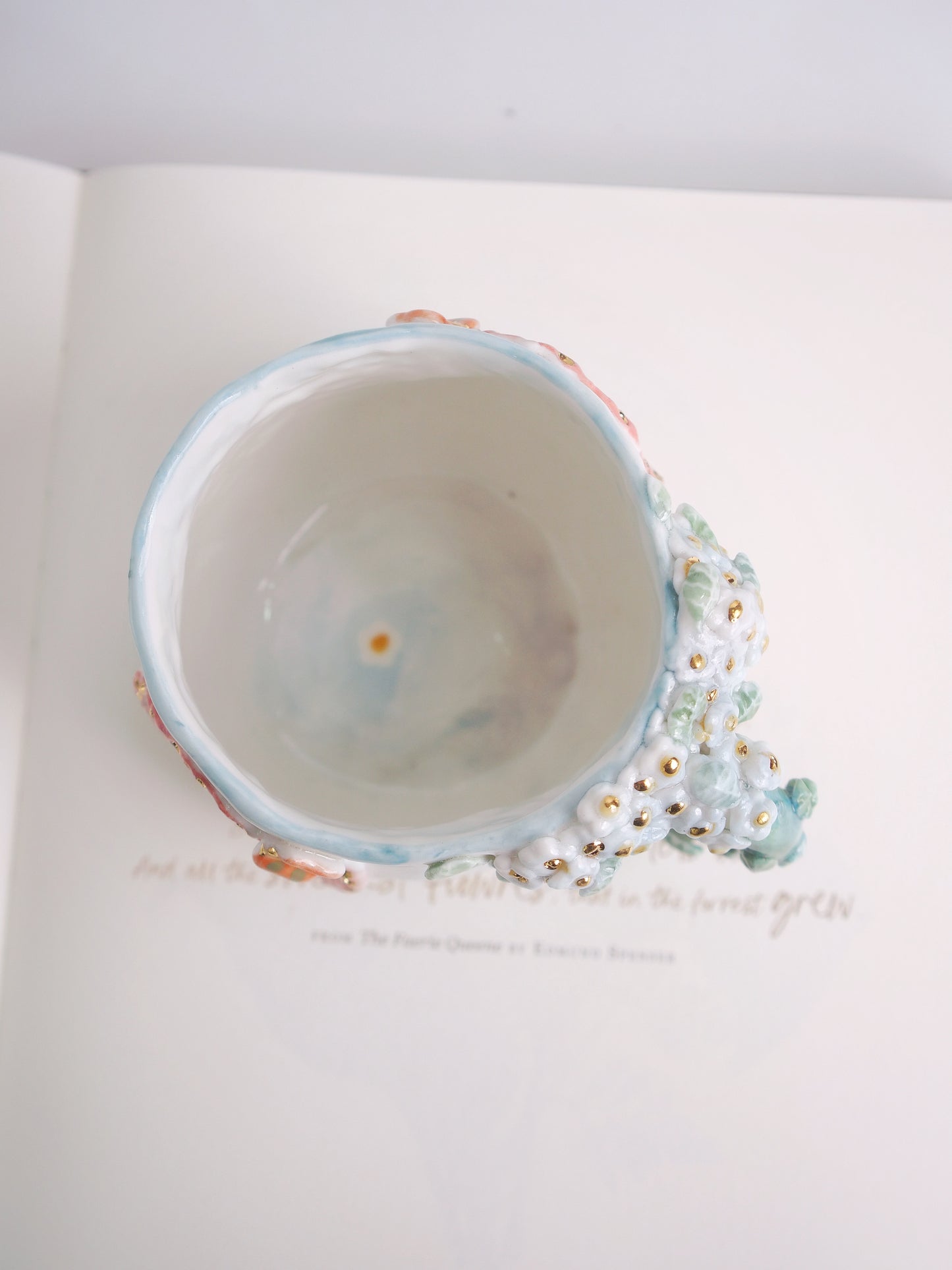 Little white flower mug(forget me not inspired)