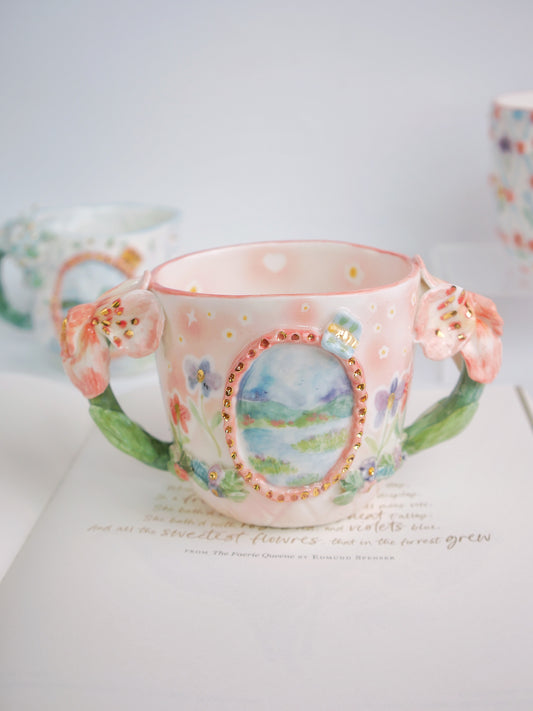 Pansy bloom mug