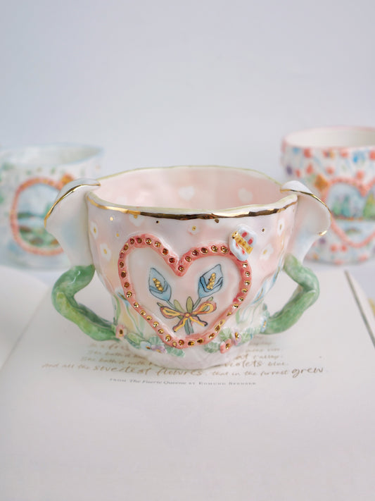 Calla lily heart mug