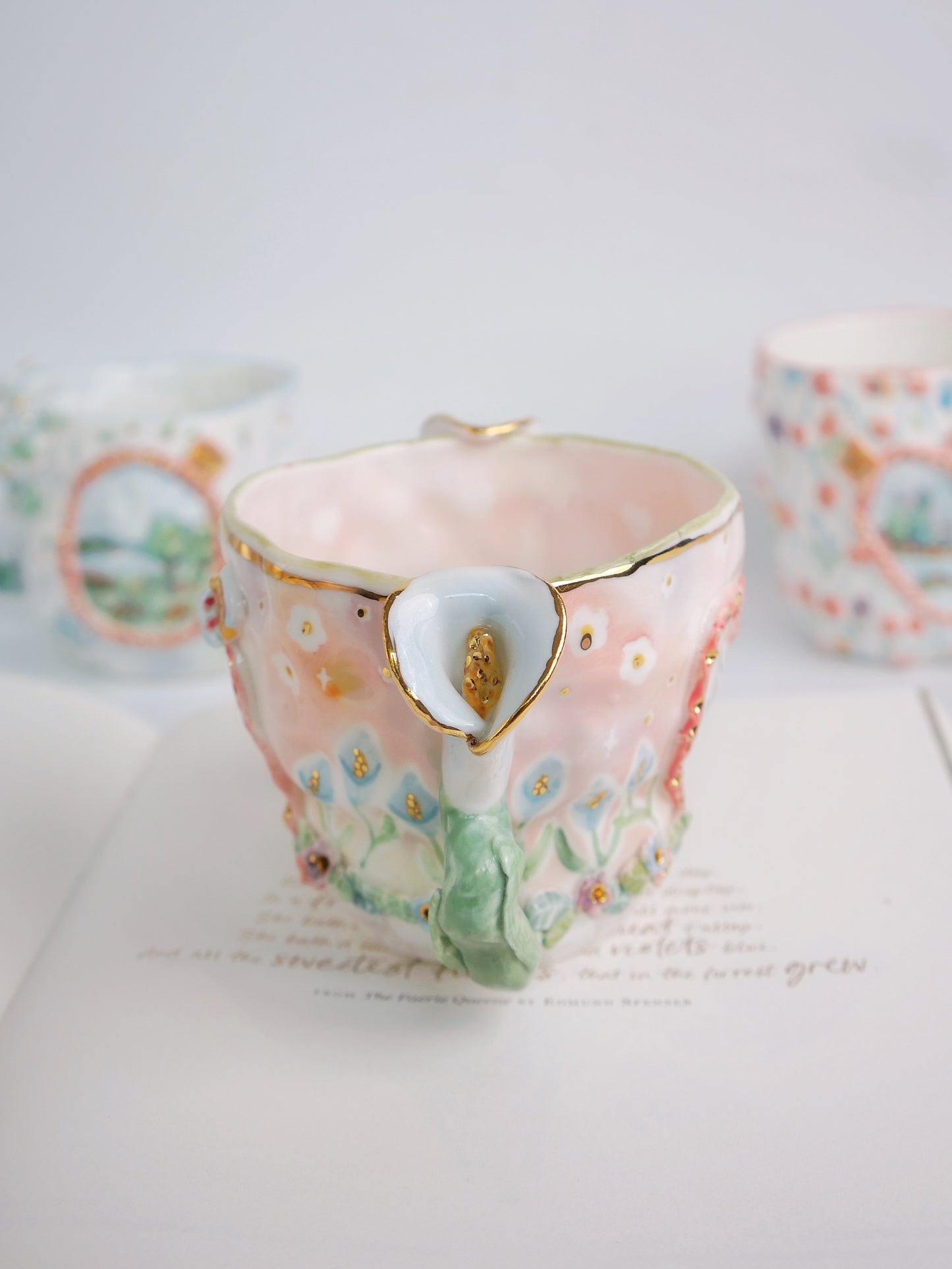 Calla lily heart mug