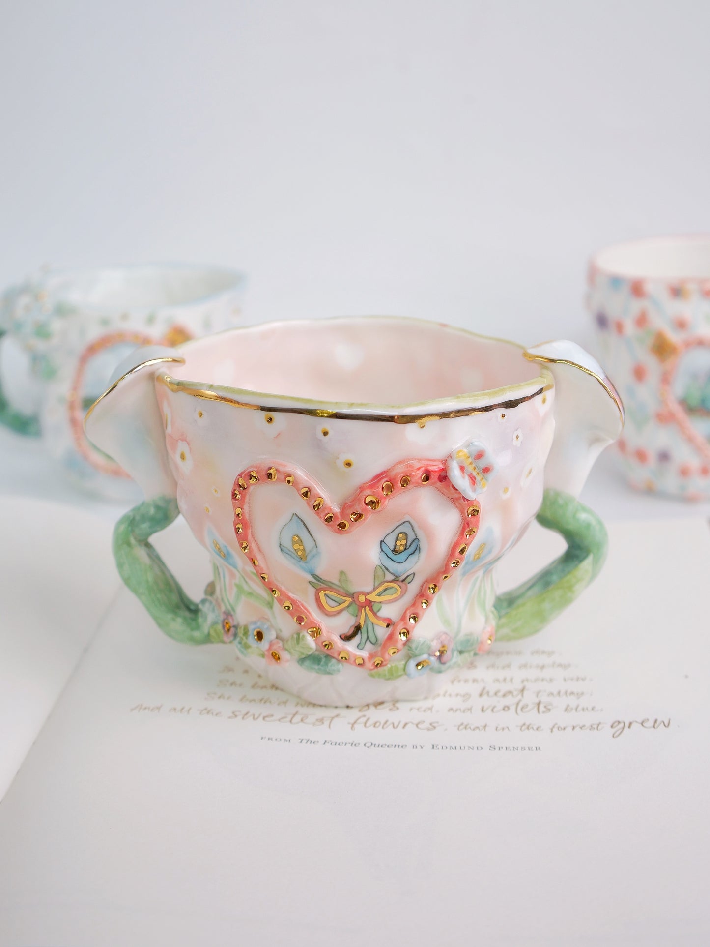 Calla lily heart mug