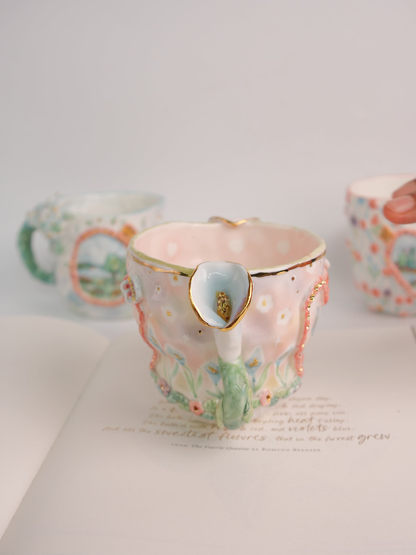 Calla lily heart mug