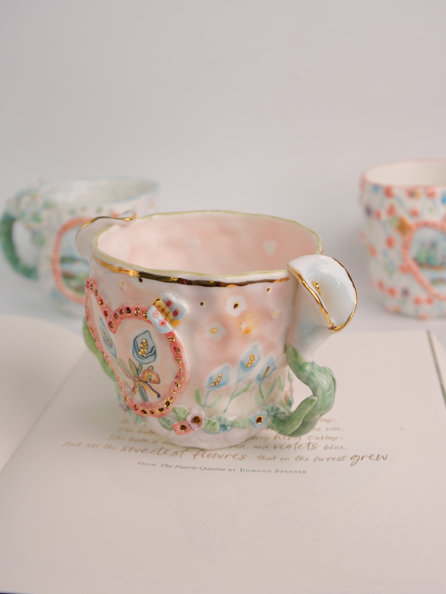 Calla lily heart mug