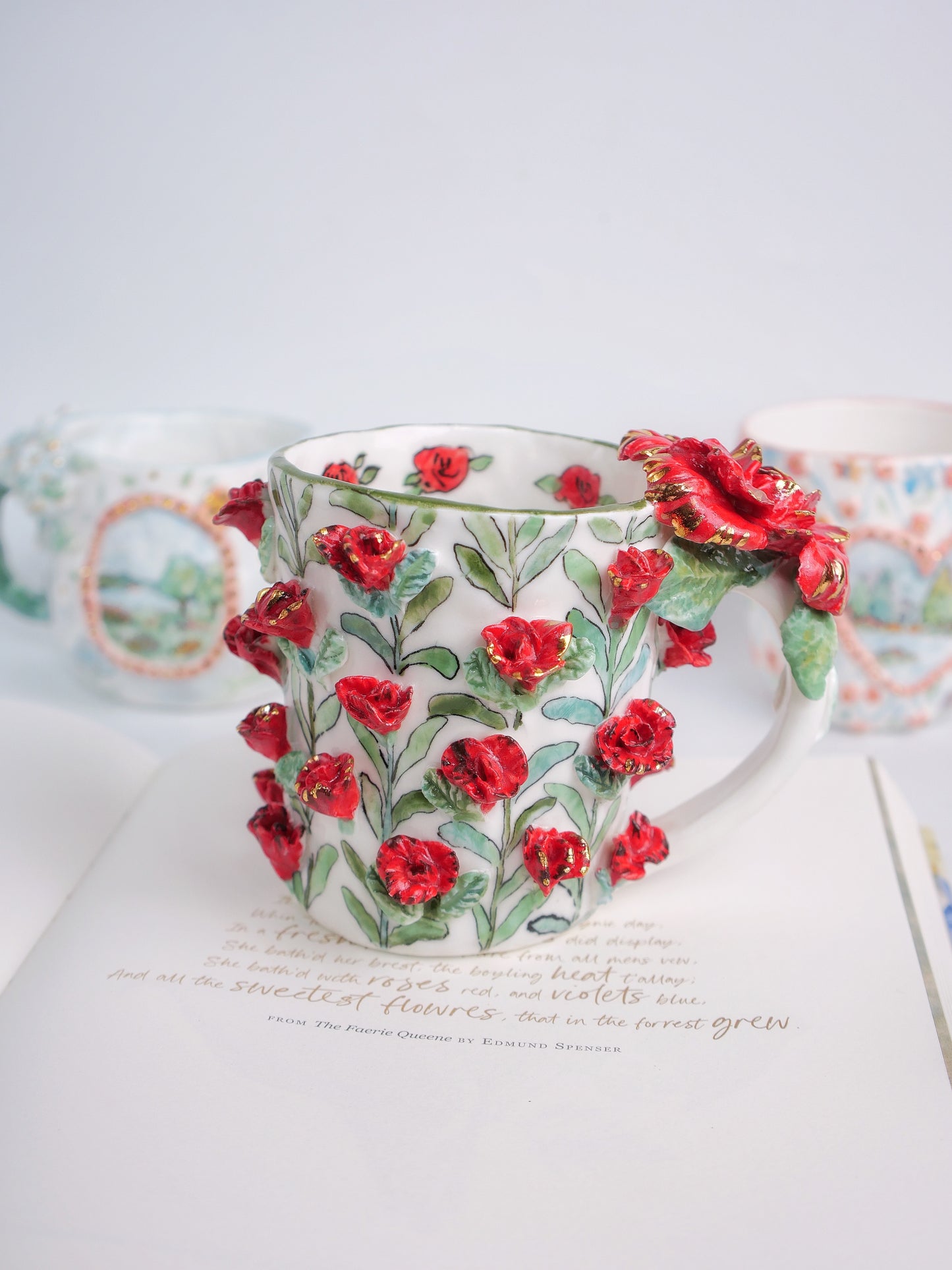 Crimson bloom mug