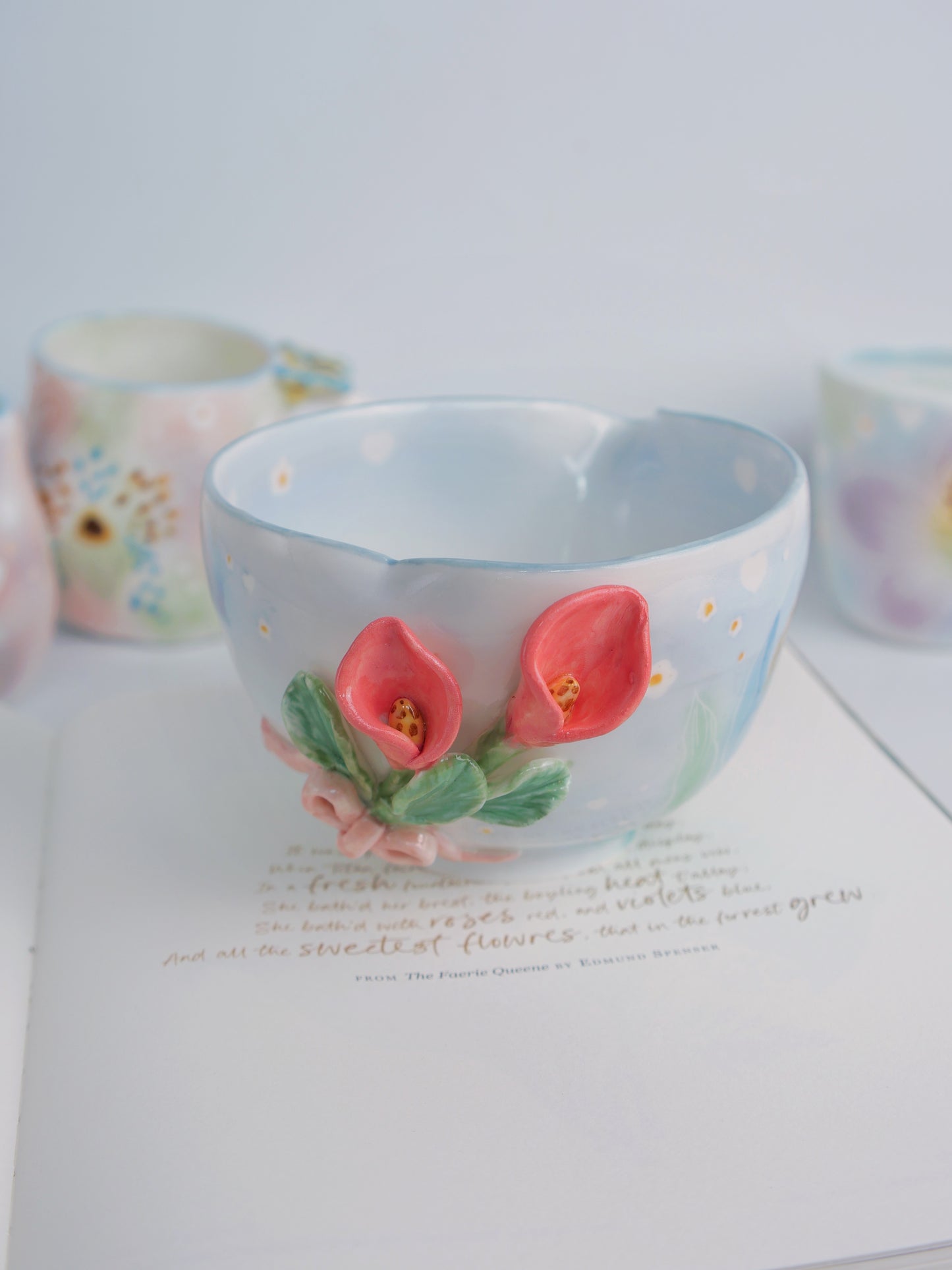 Calla lily matcha bowl