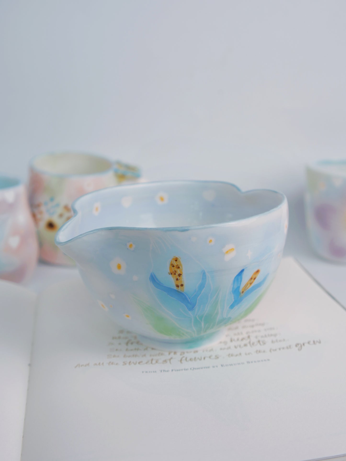 Calla lily matcha bowl