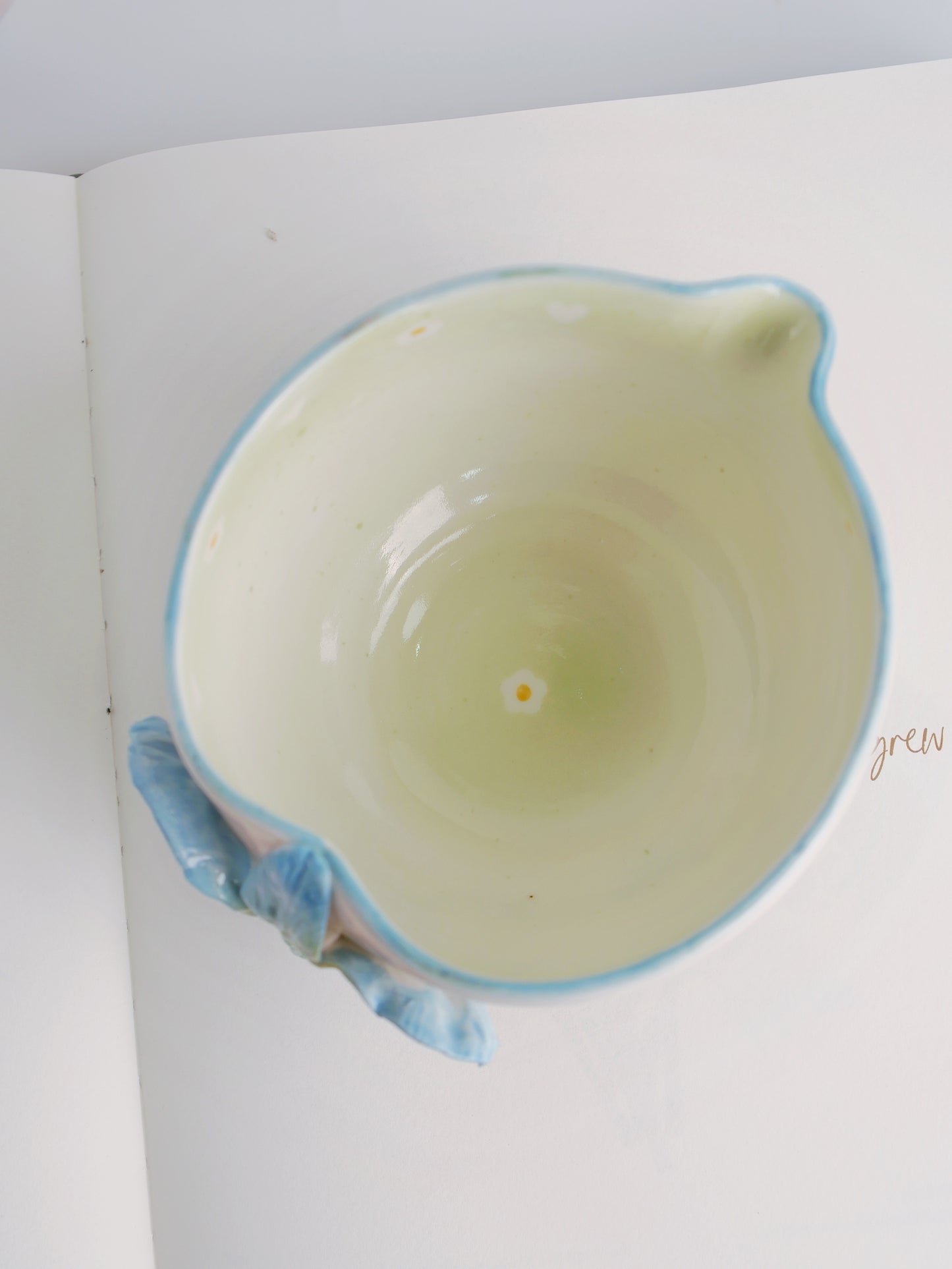Pink garden orchid matcha bowl