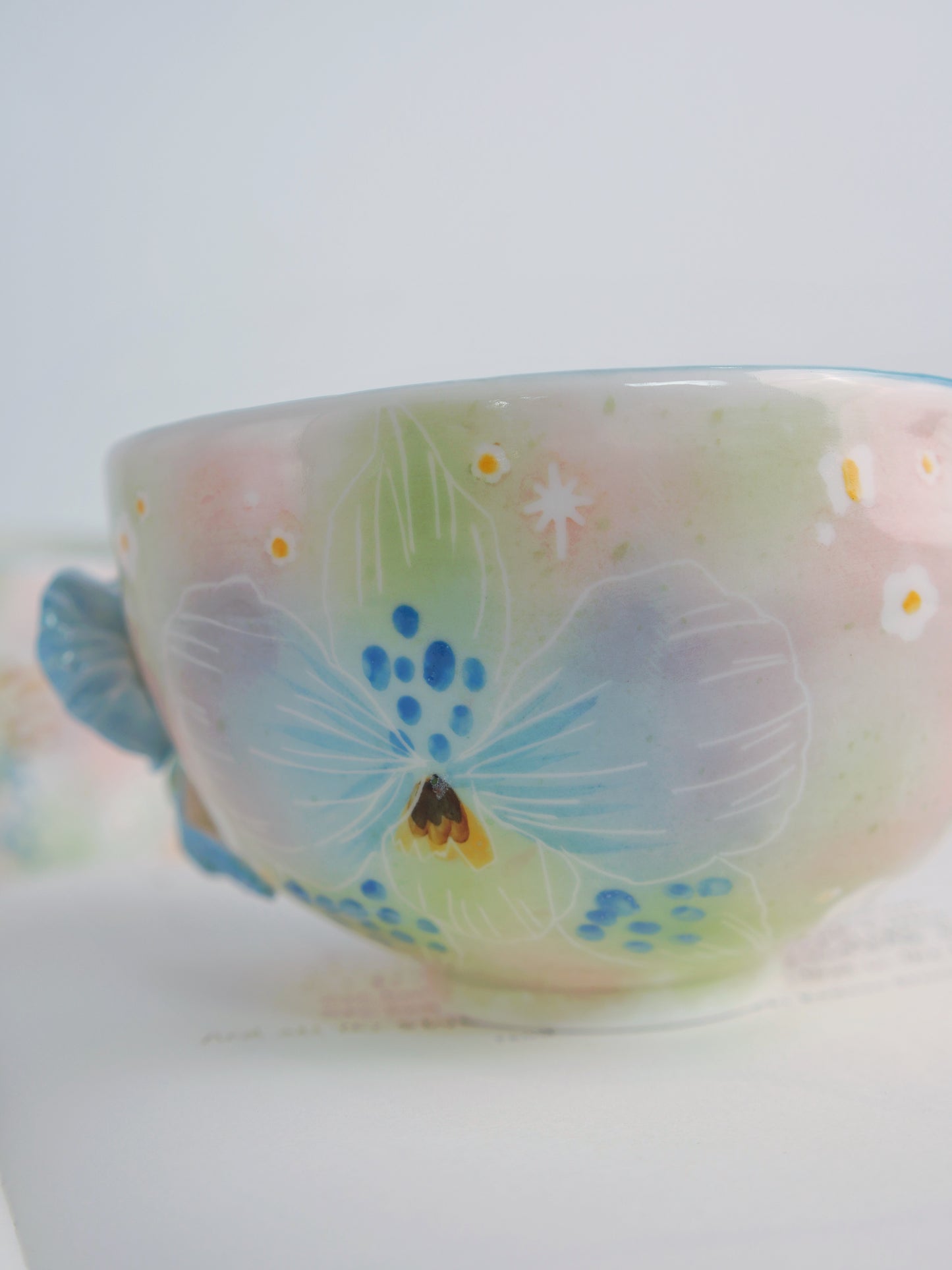 Pink garden orchid matcha bowl