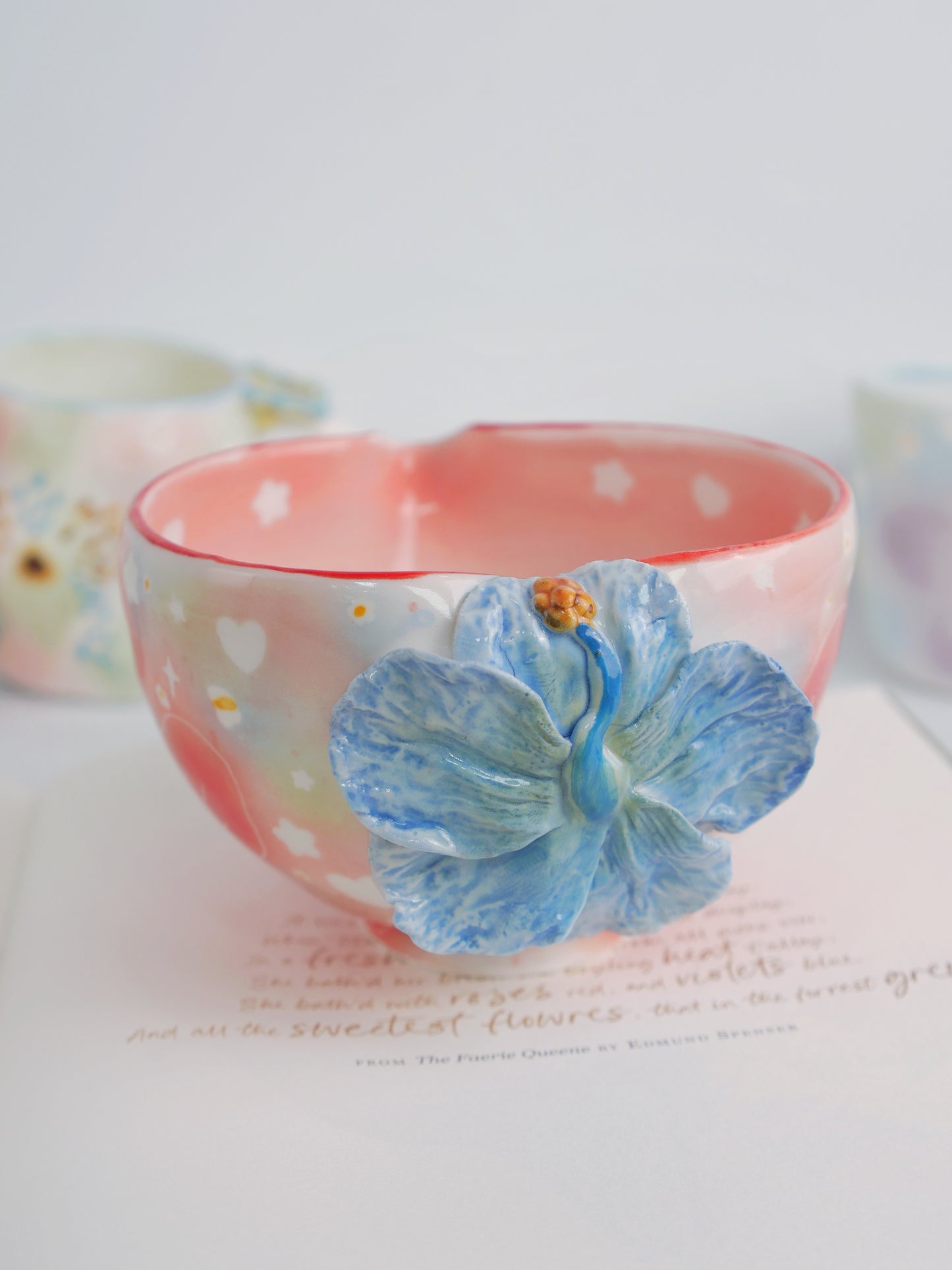 Red hibiscus matcha bowl