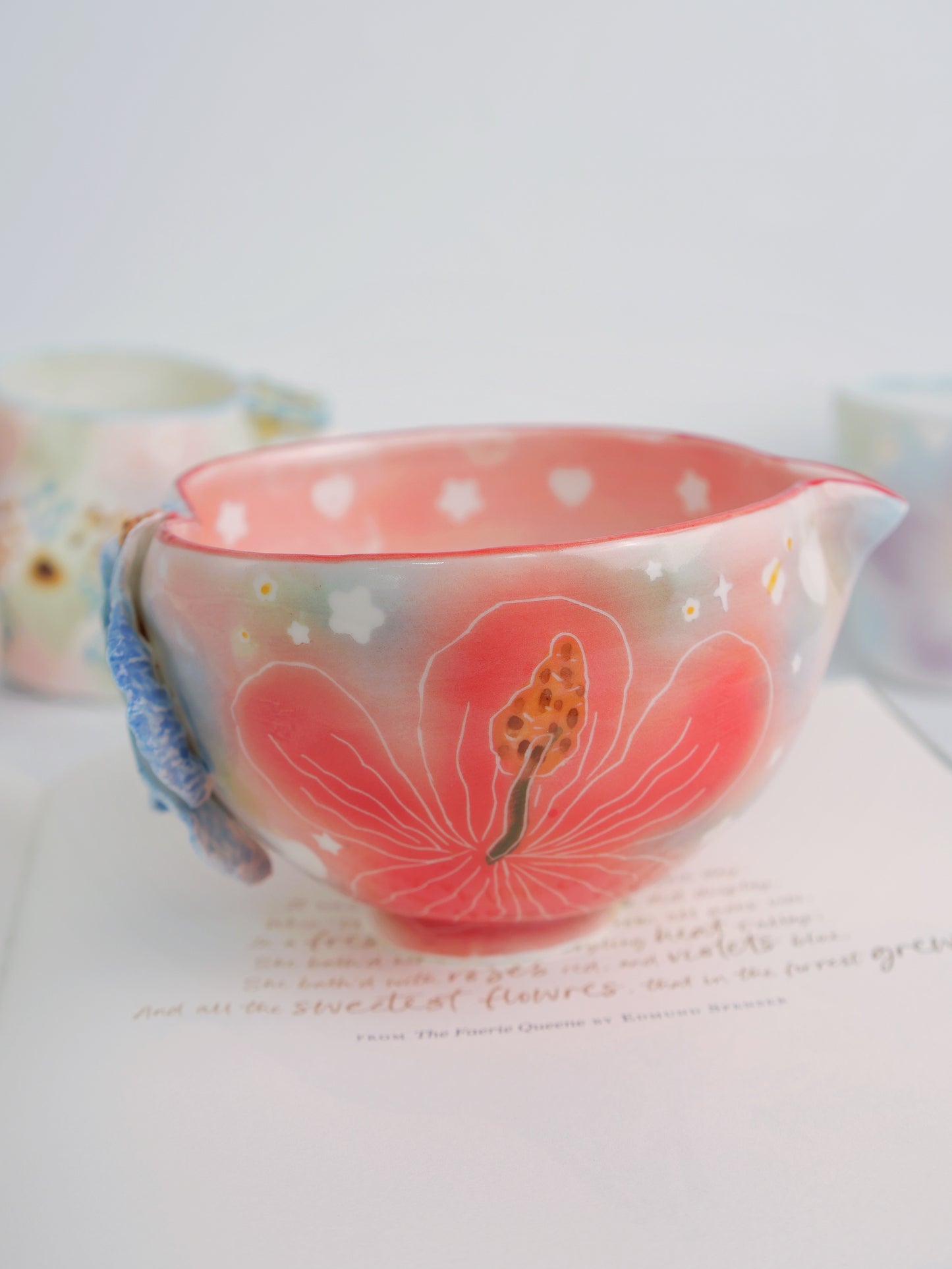 Red hibiscus matcha bowl