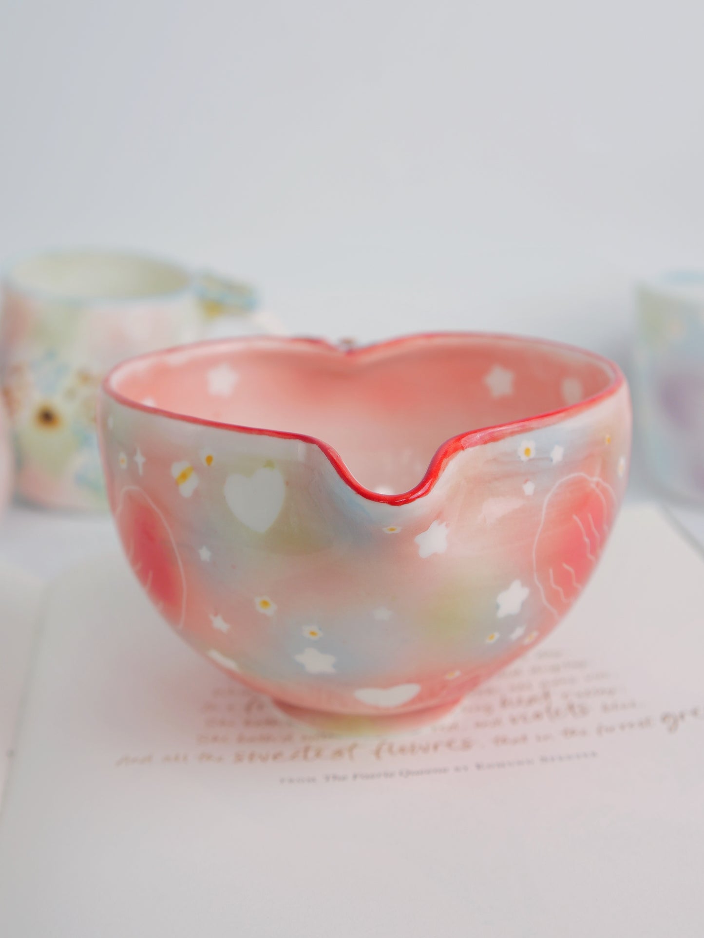 Red hibiscus matcha bowl