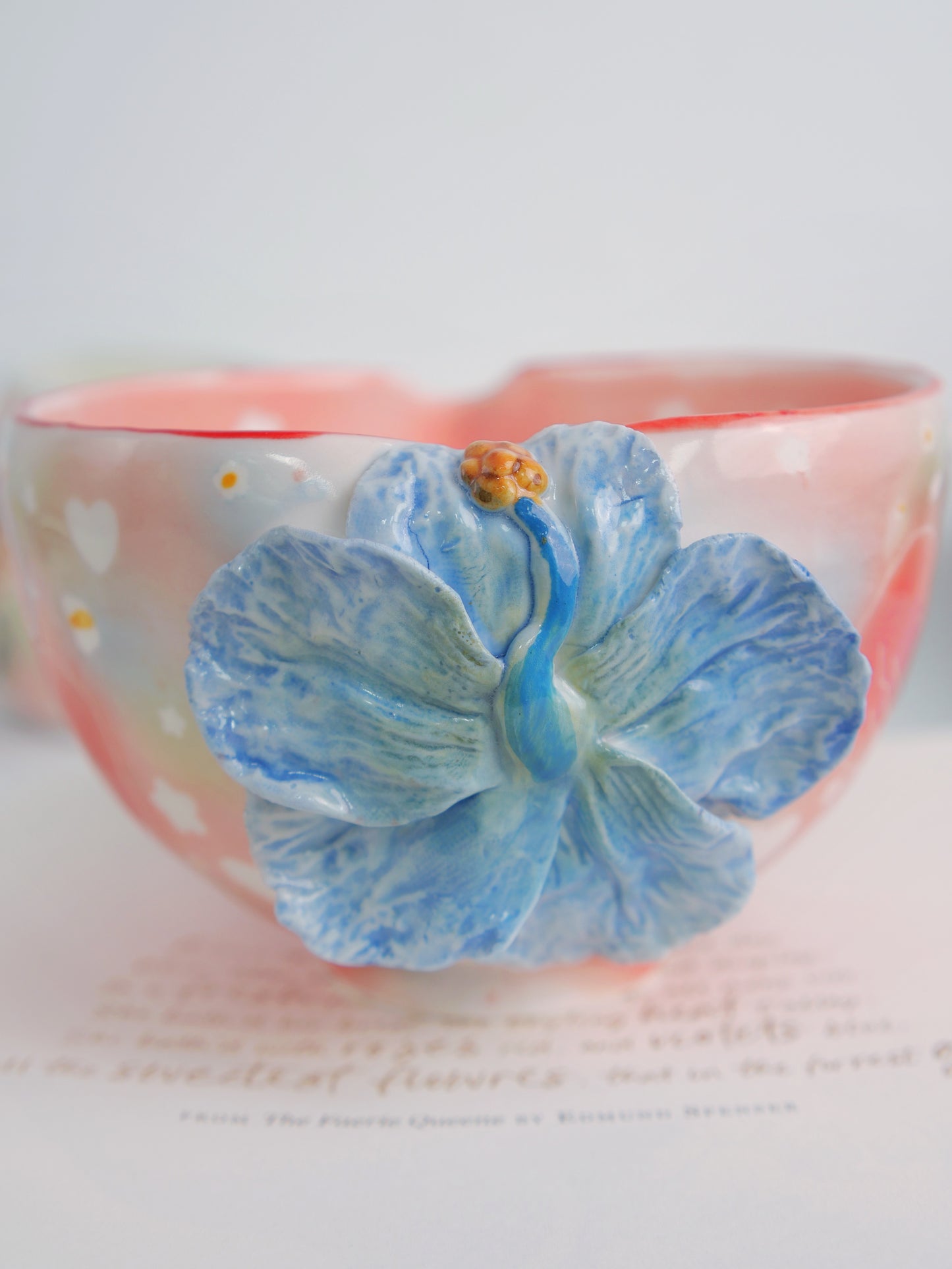 Red hibiscus matcha bowl