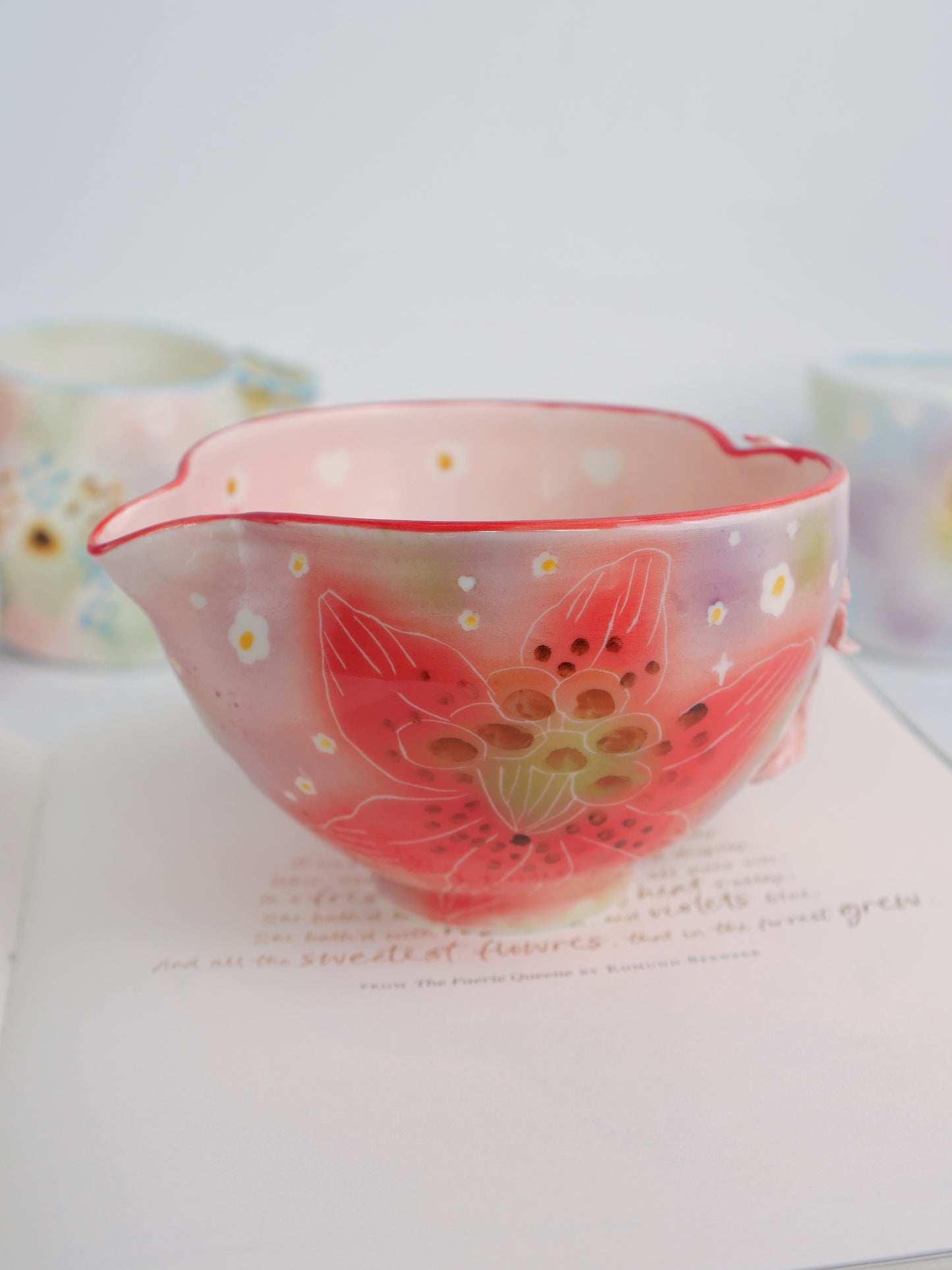 Scarlet lily matcha bowl