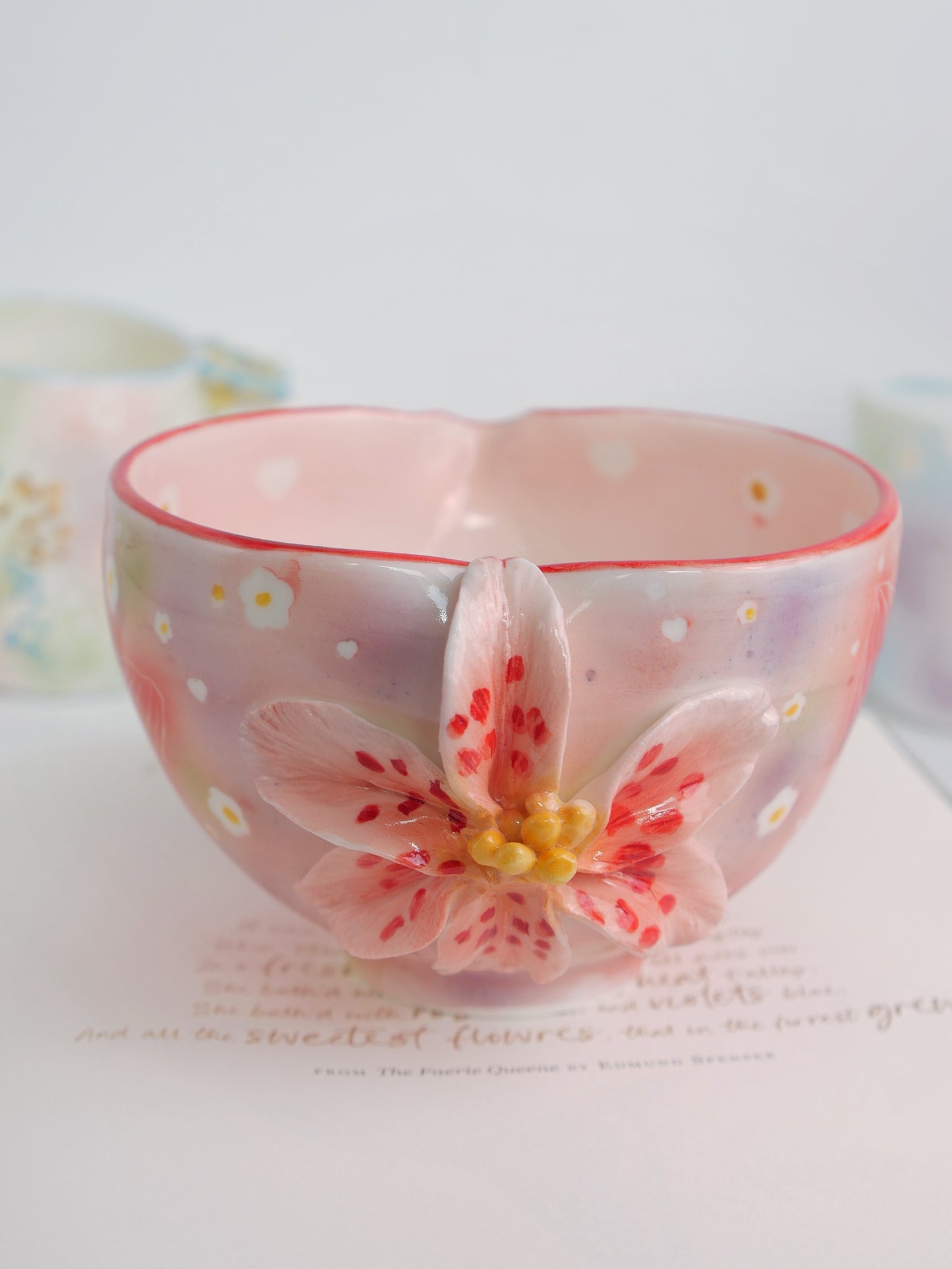 Scarlet lily matcha bowl