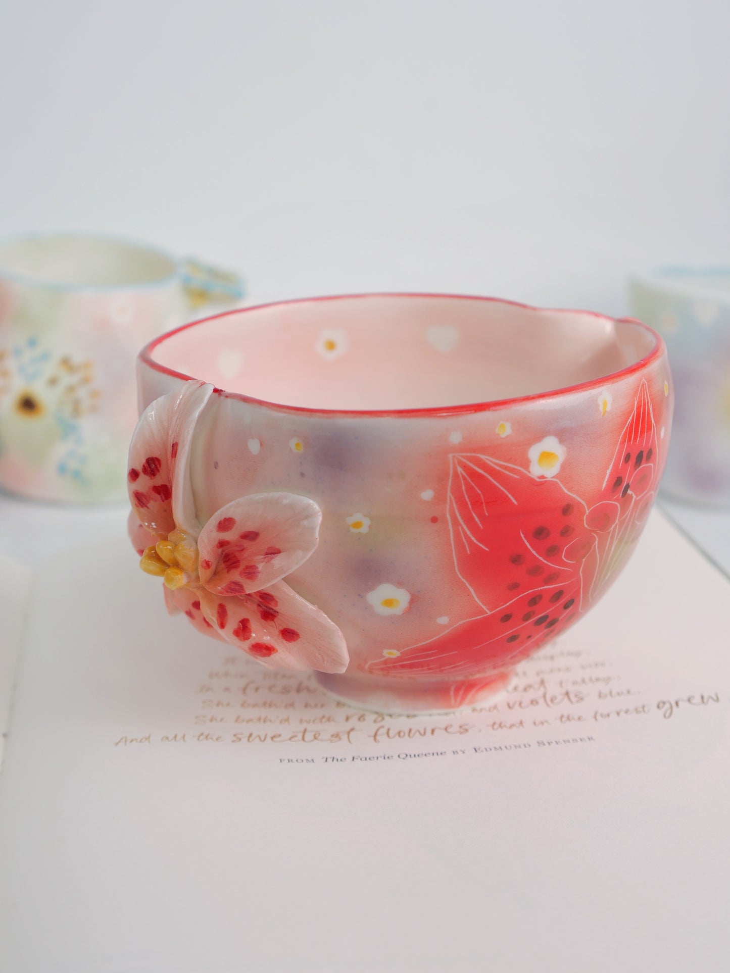 Scarlet lily matcha bowl