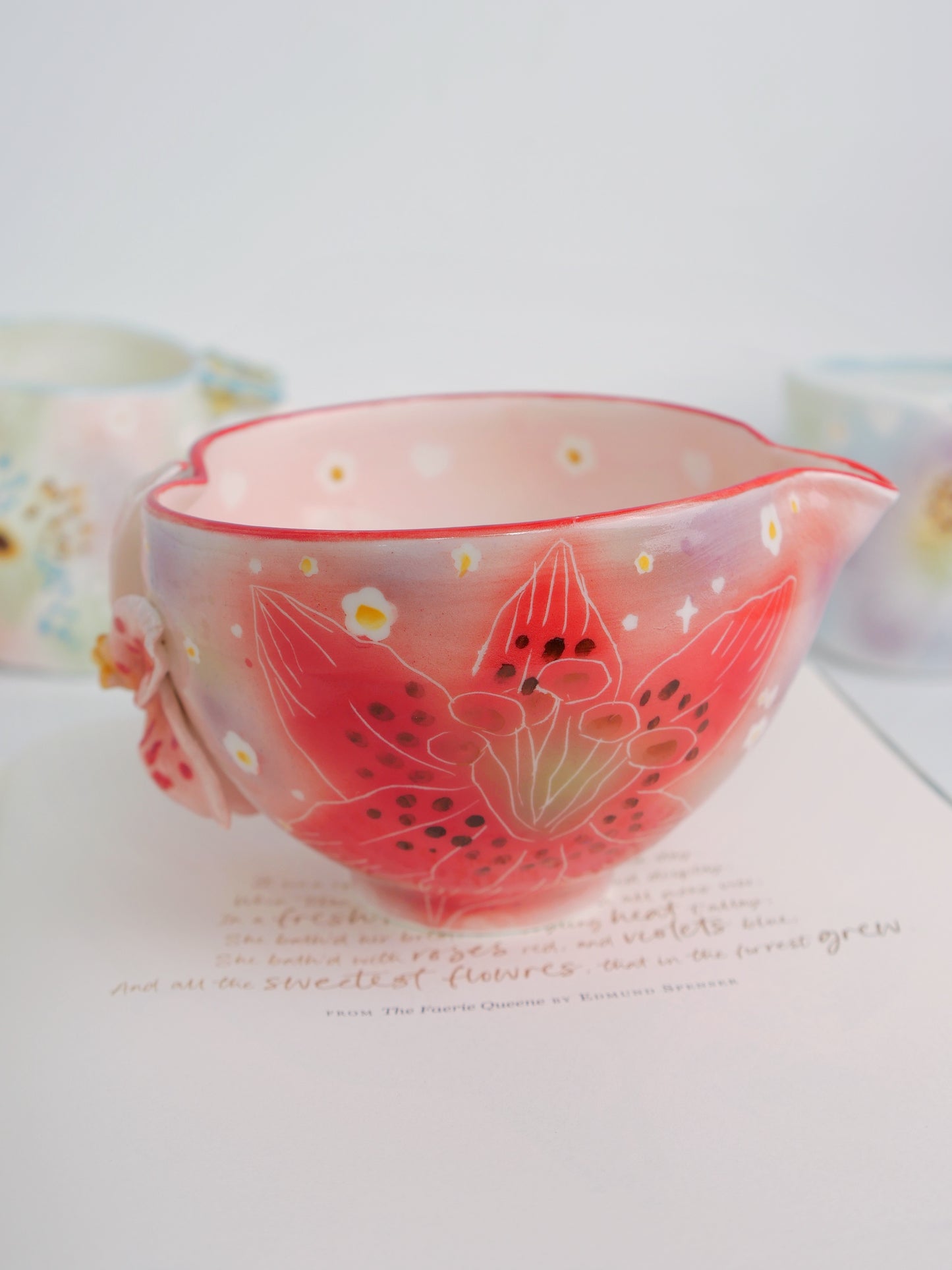 Scarlet lily matcha bowl