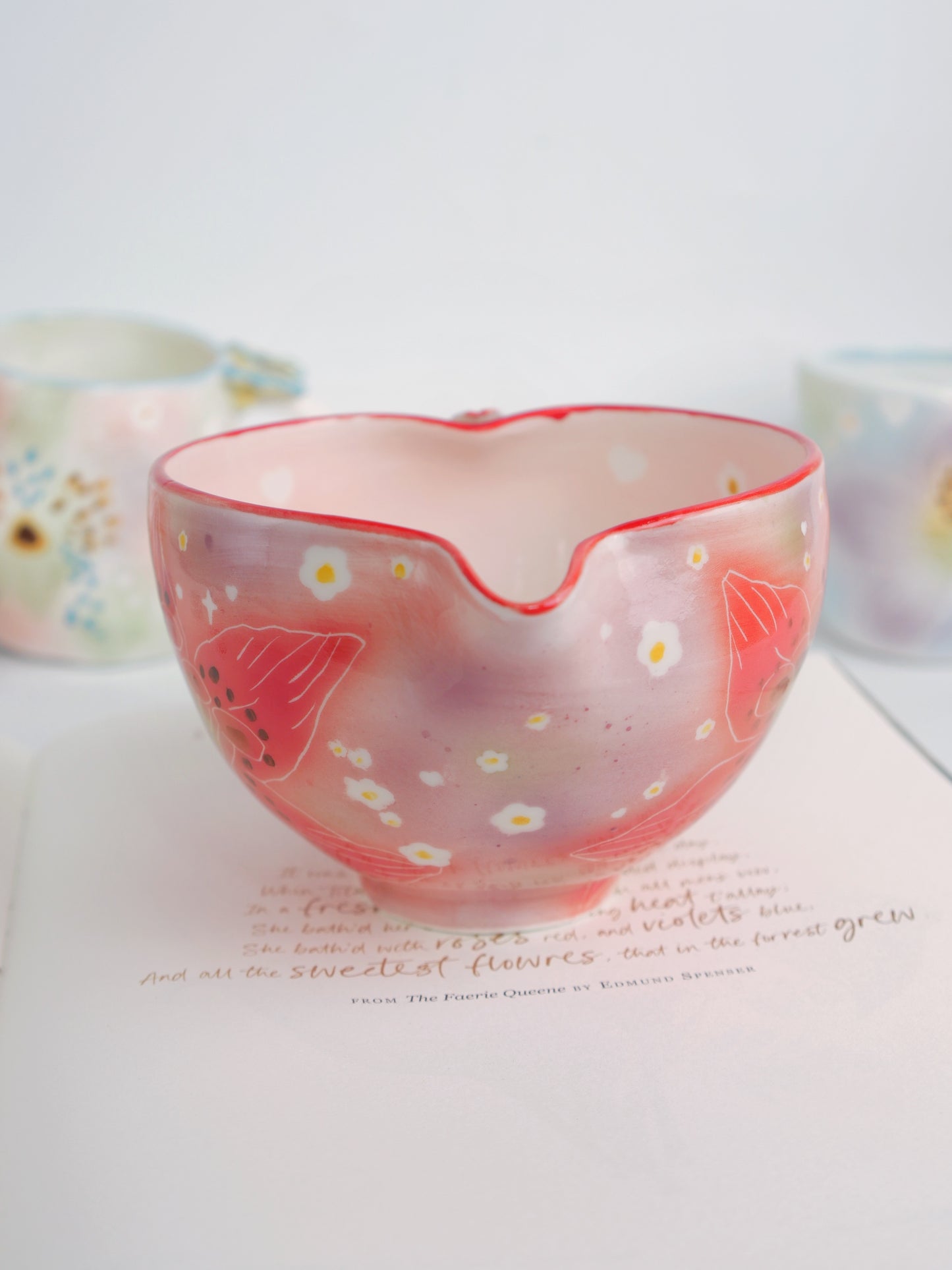 Scarlet lily matcha bowl