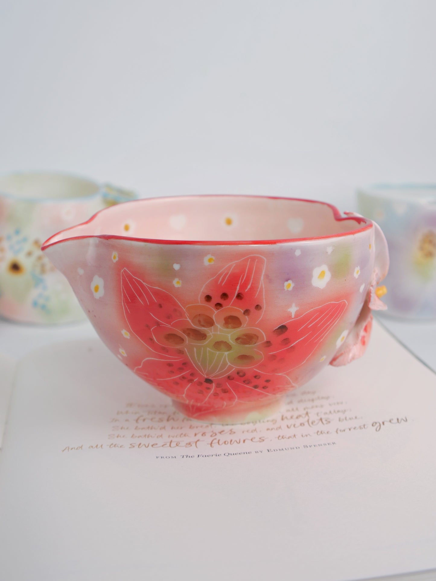 Scarlet lily matcha bowl