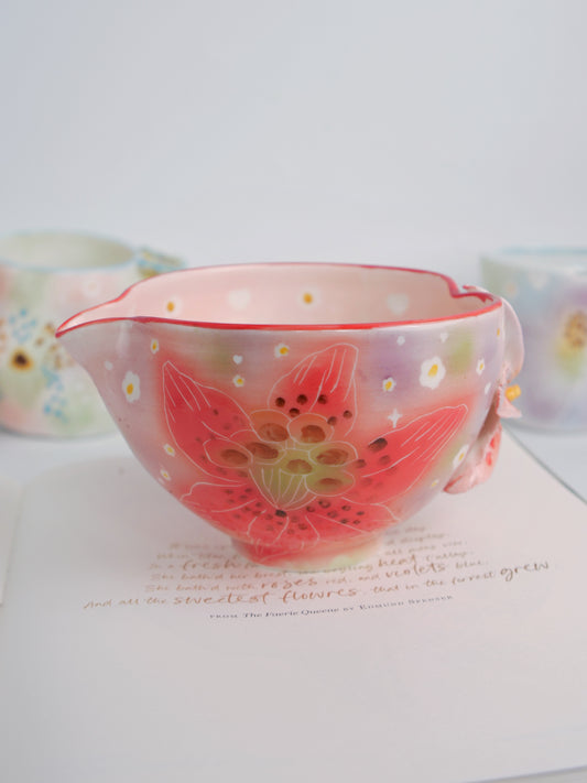 Scarlet lily matcha bowl