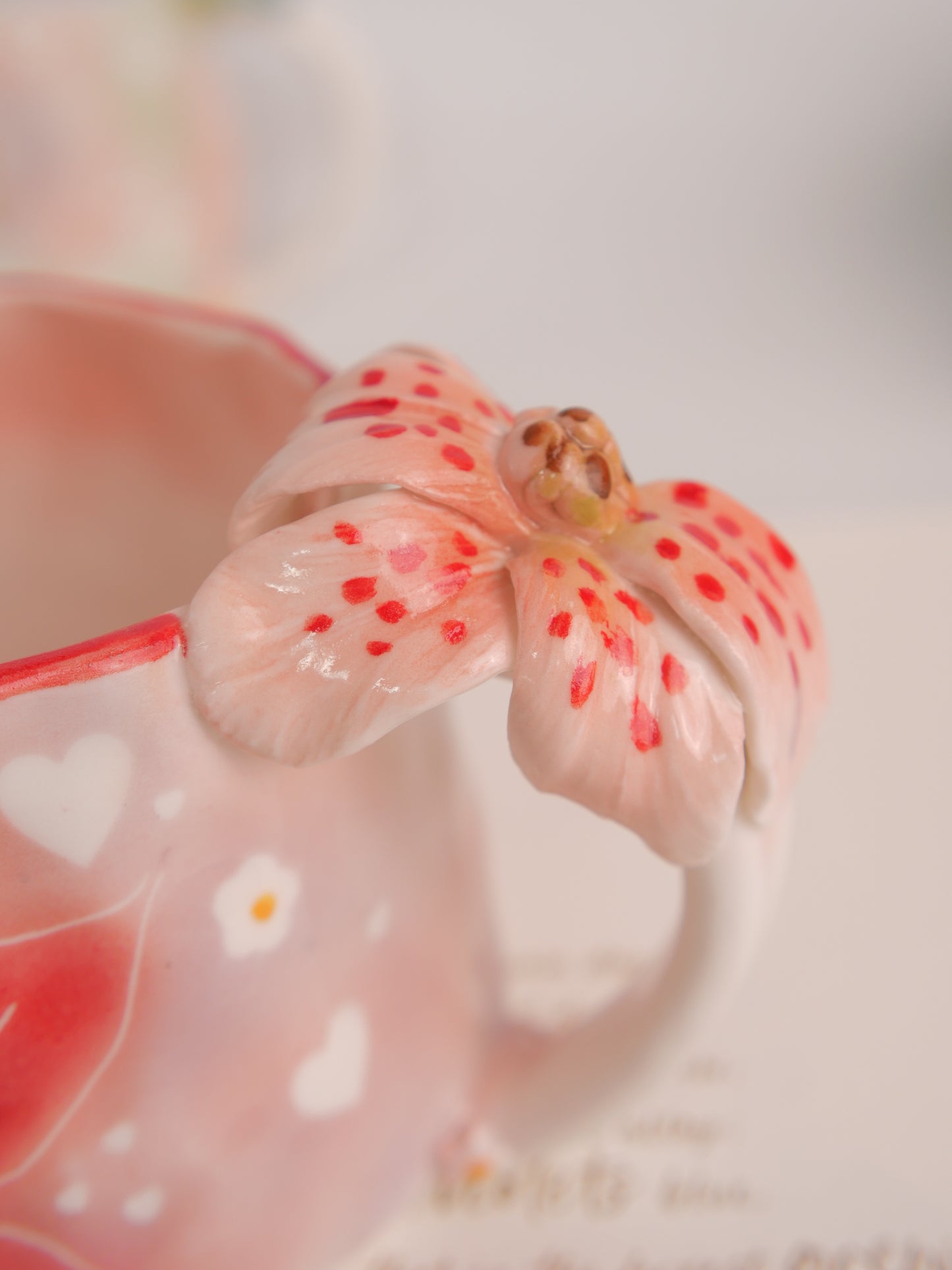 Red hibiscus mug