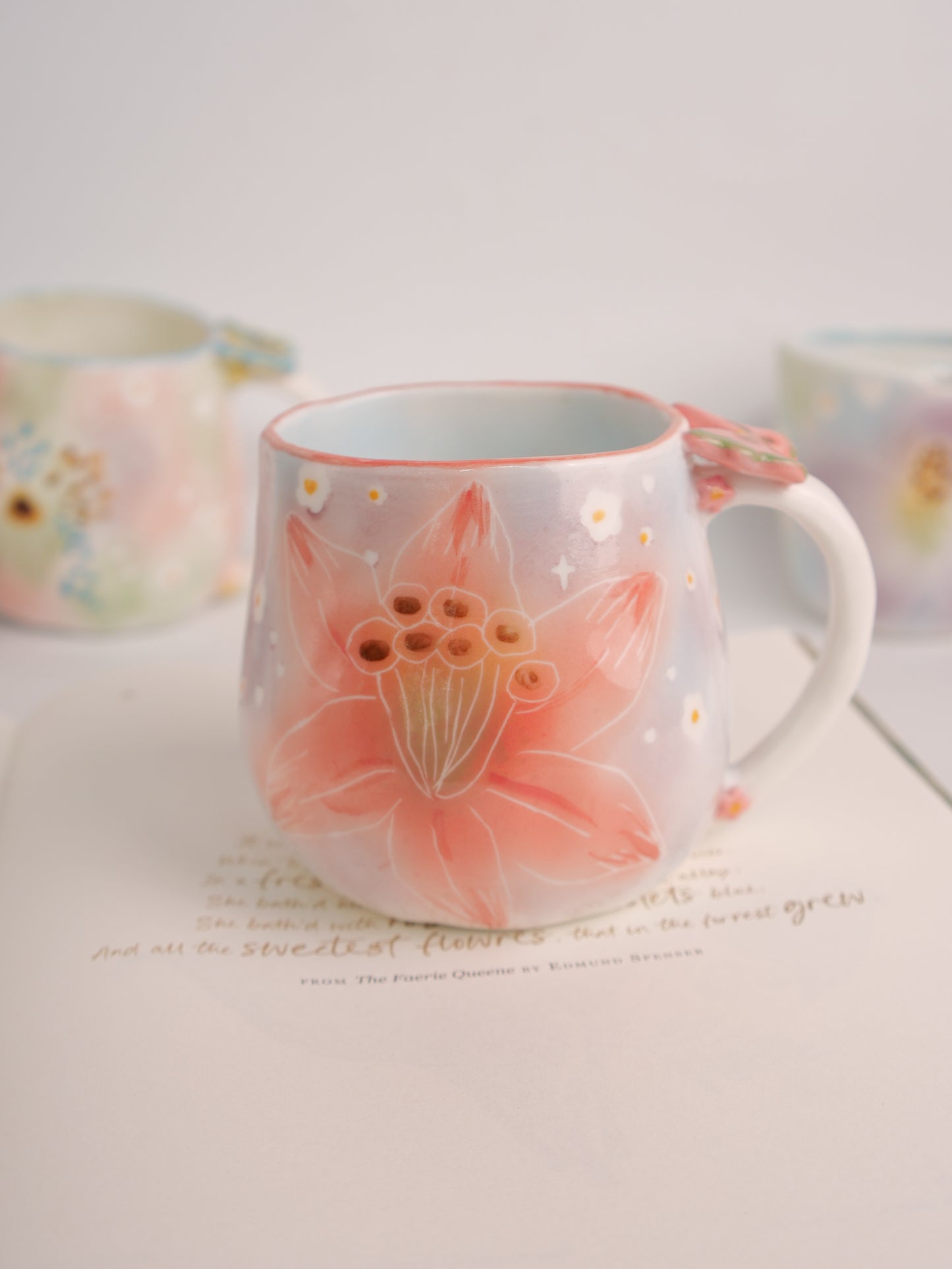 Pink lily mug